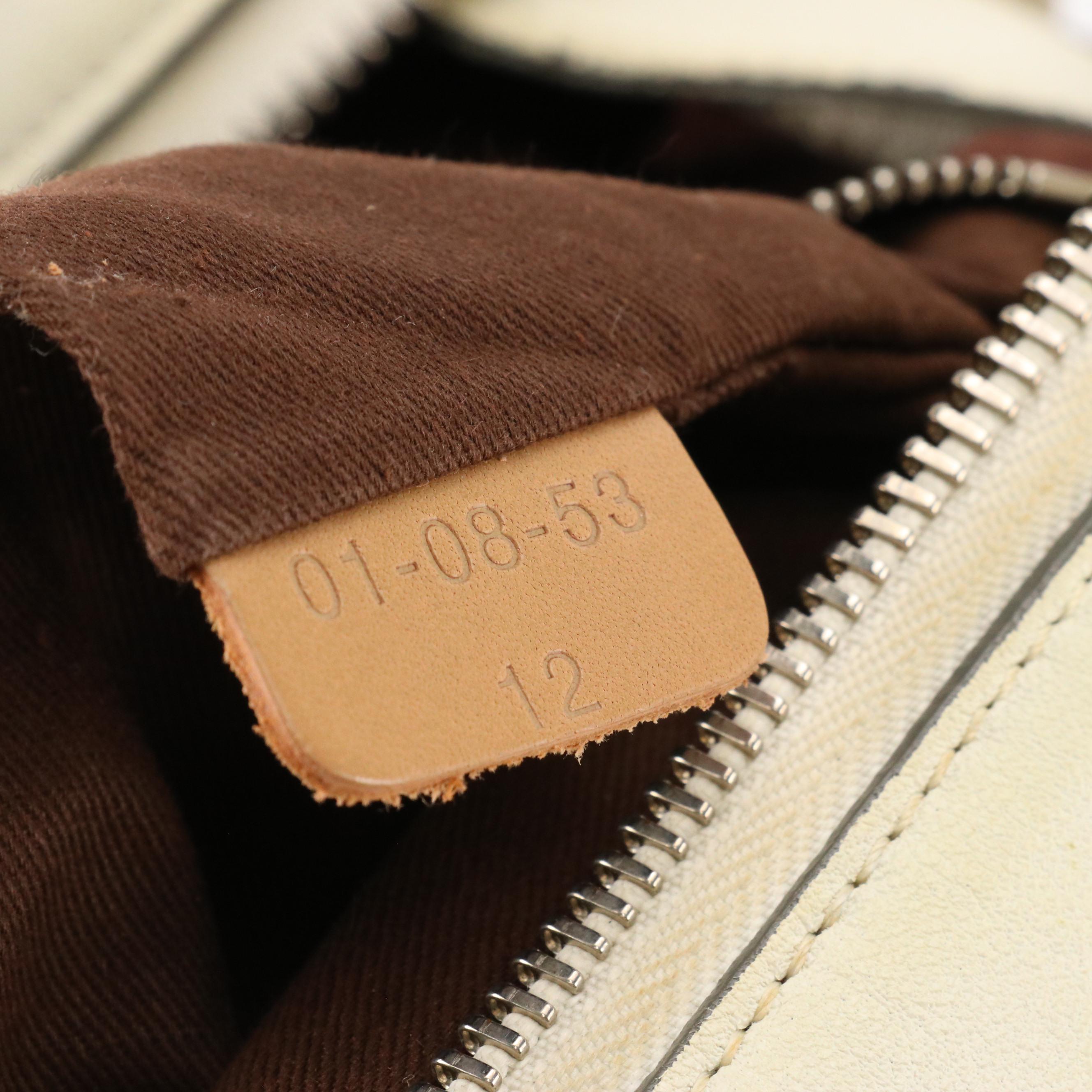 Chloé Saskia Two-Way Bag in Ivory Grained Leather with Lucite Handles