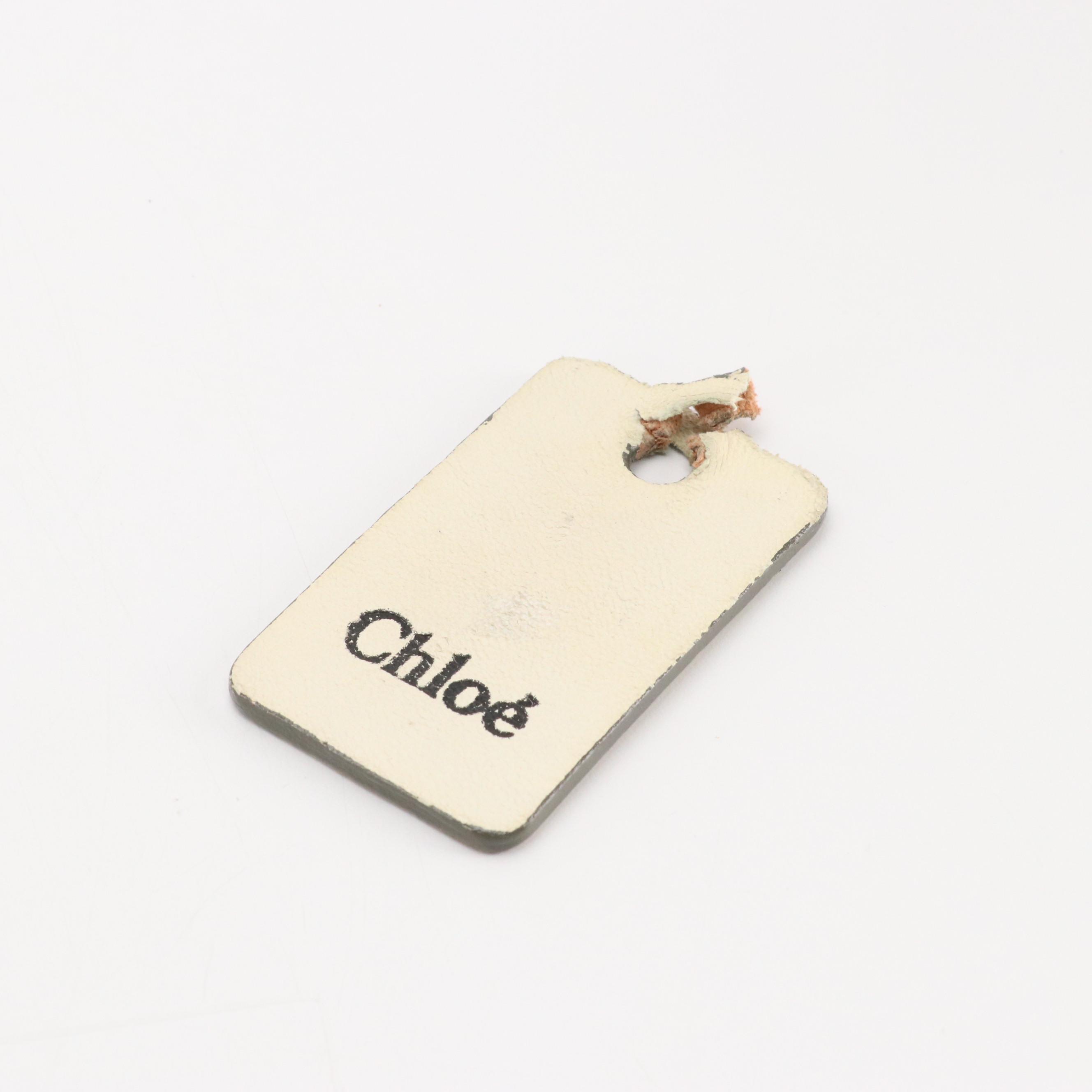 Chloé Saskia Two-Way Bag in Ivory Grained Leather with Lucite Handles