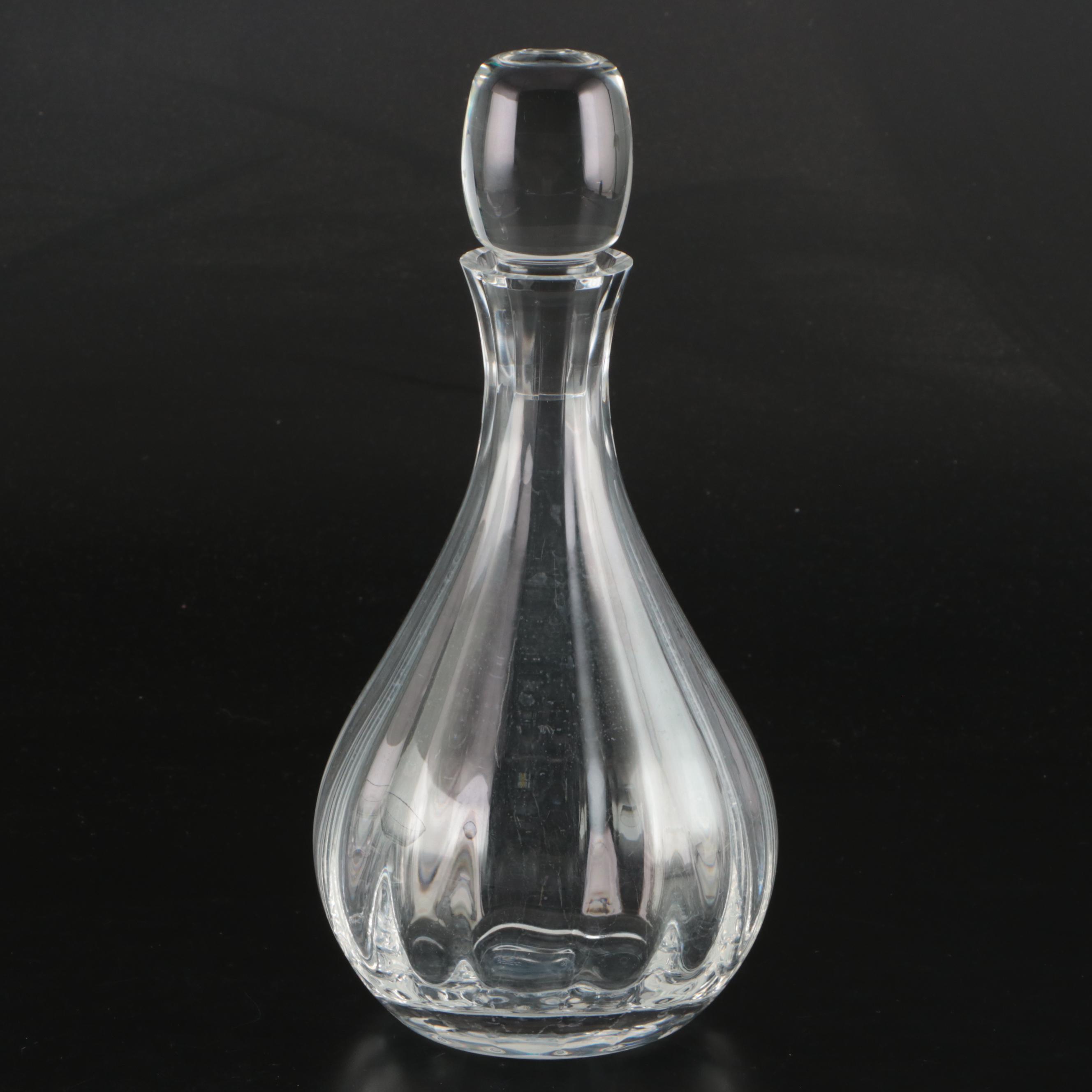 Lenox Crystal Decanter, Glass Martini Glasses, and Glass Footed Bowl