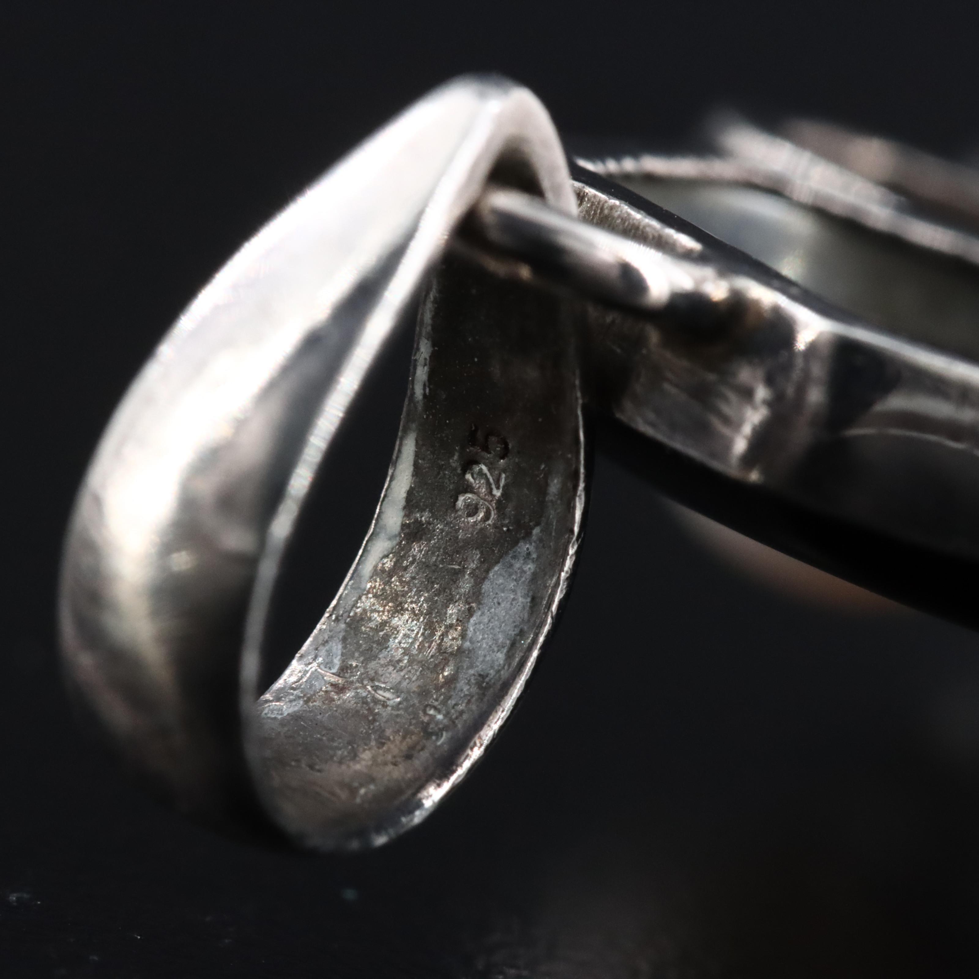 Sterling Black Onyx, Rock Crystal, Druzy and Pearl Pendant