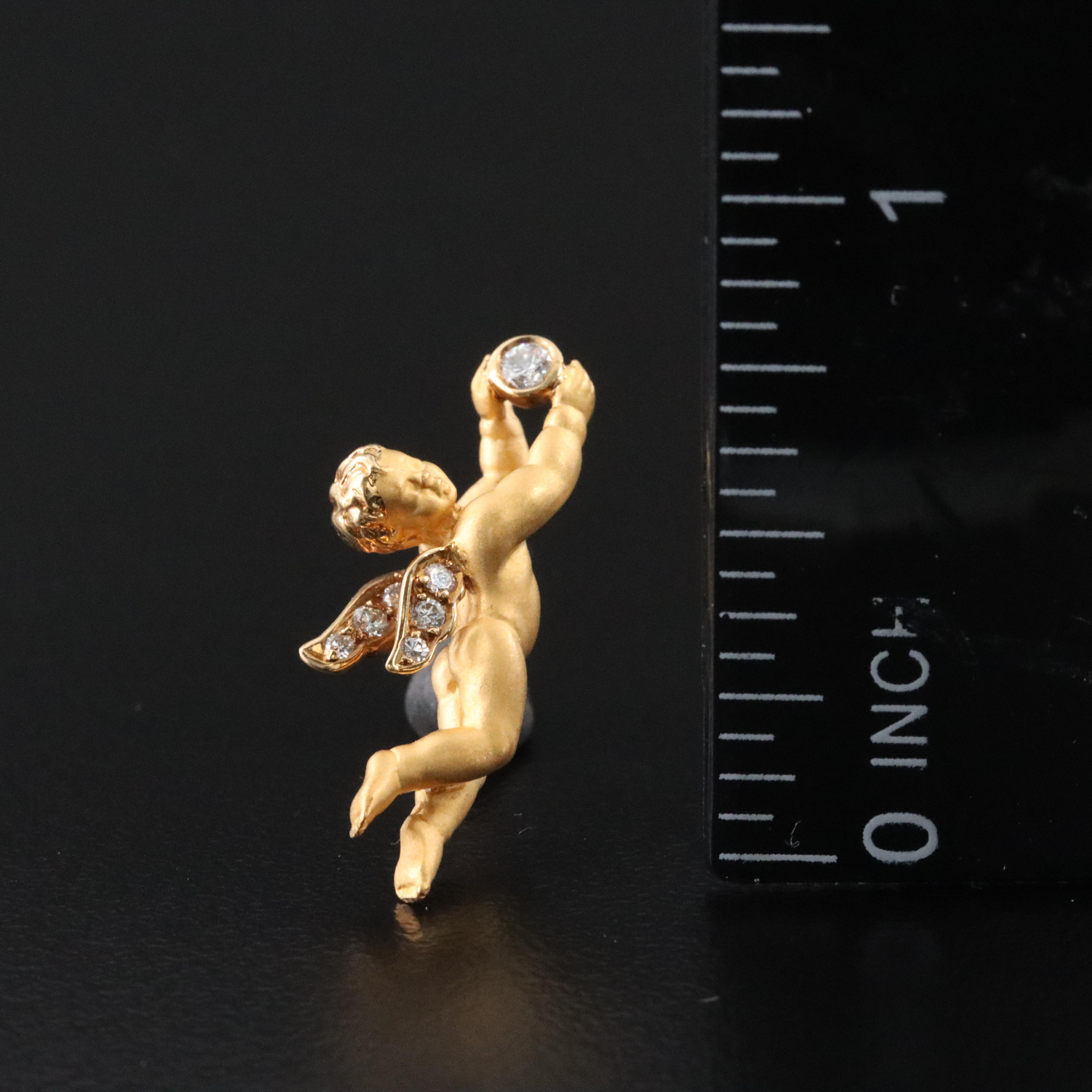 14K Cherub 0.08 CTW Diamond Pin