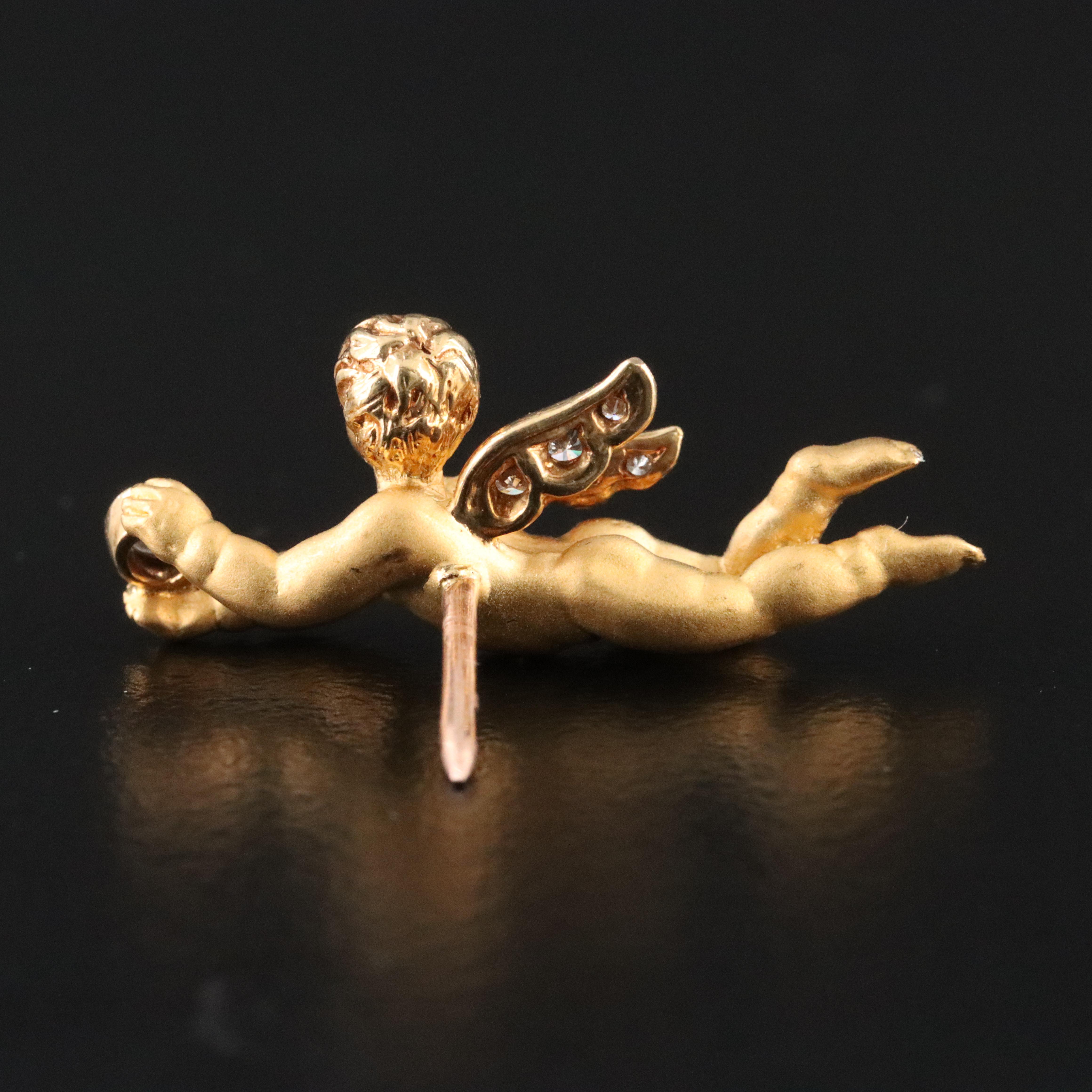 14K Cherub 0.08 CTW Diamond Pin