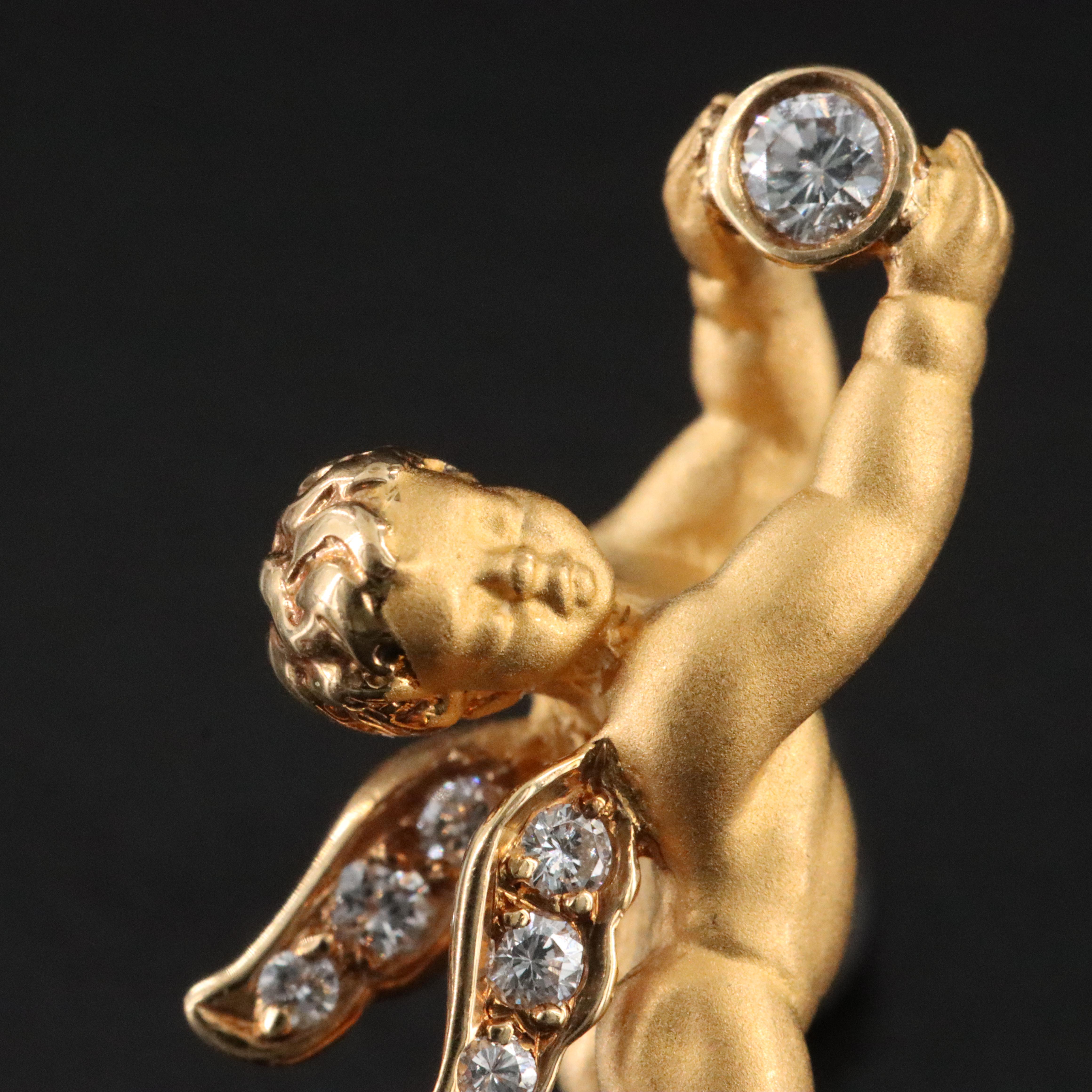 14K Cherub 0.08 CTW Diamond Pin