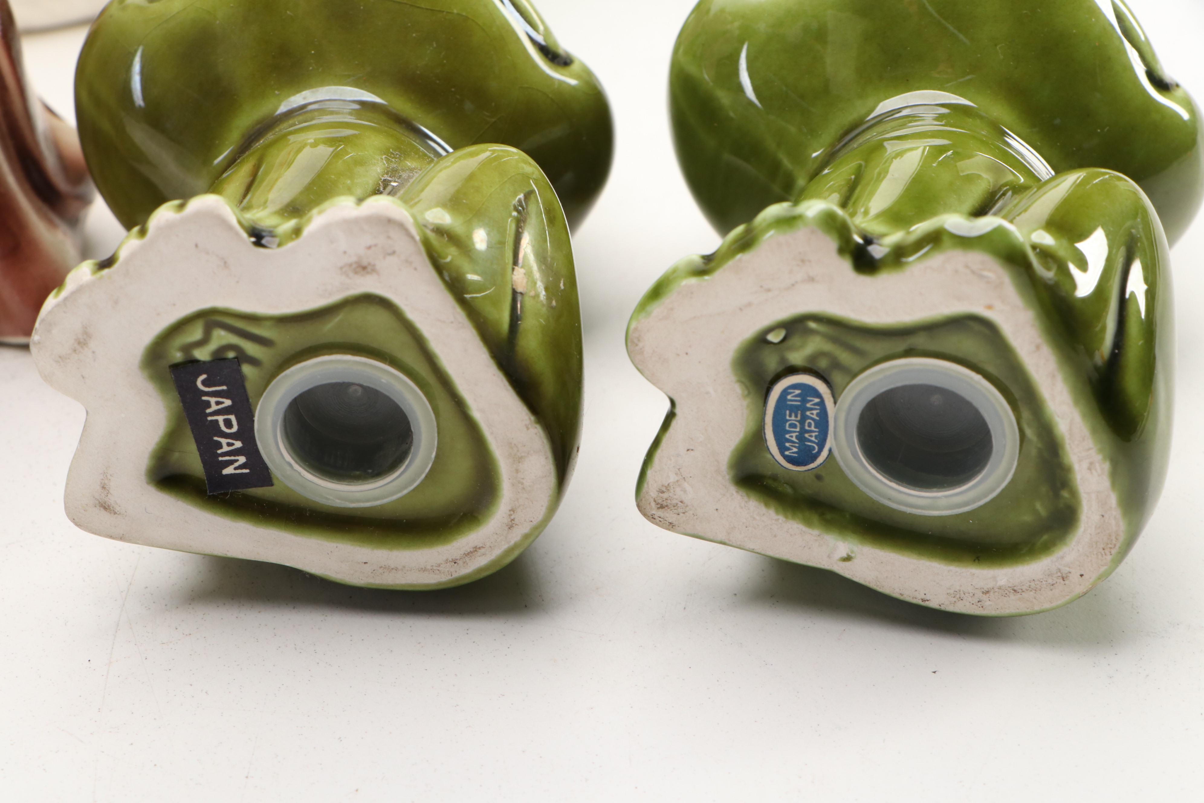 Japanese Porcelain and Resin Novelty Character Salt and Pepper Shakers