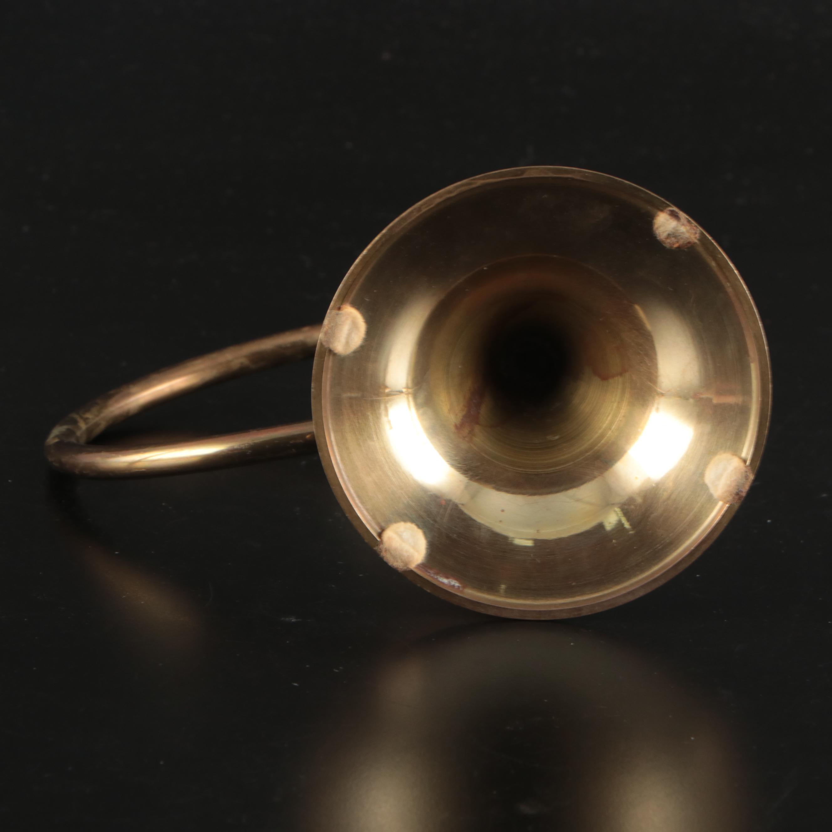 Brass Horn-Shaped Candlestick with Beehive Pair and More