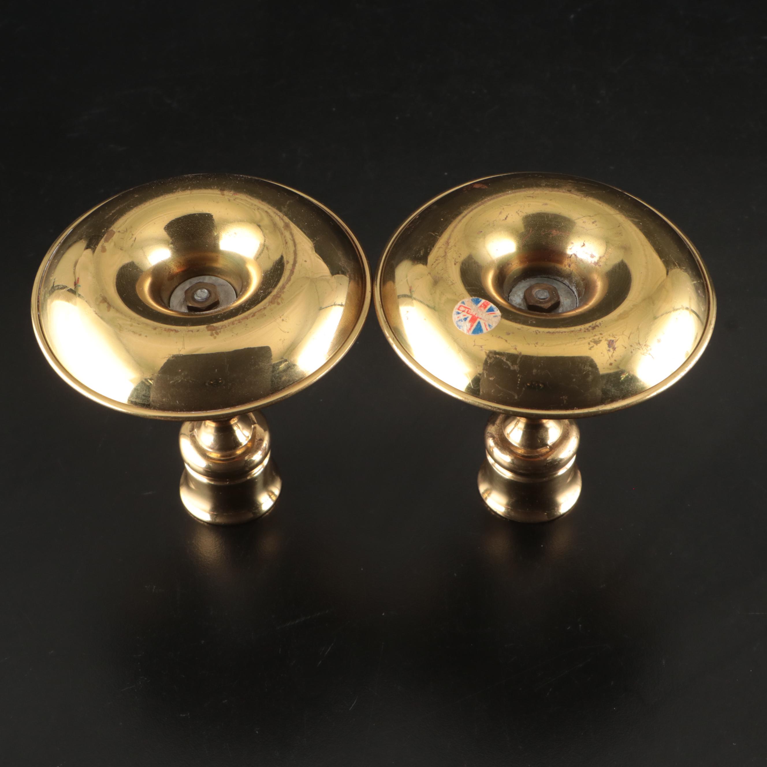 Brass Horn-Shaped Candlestick with Beehive Pair and More