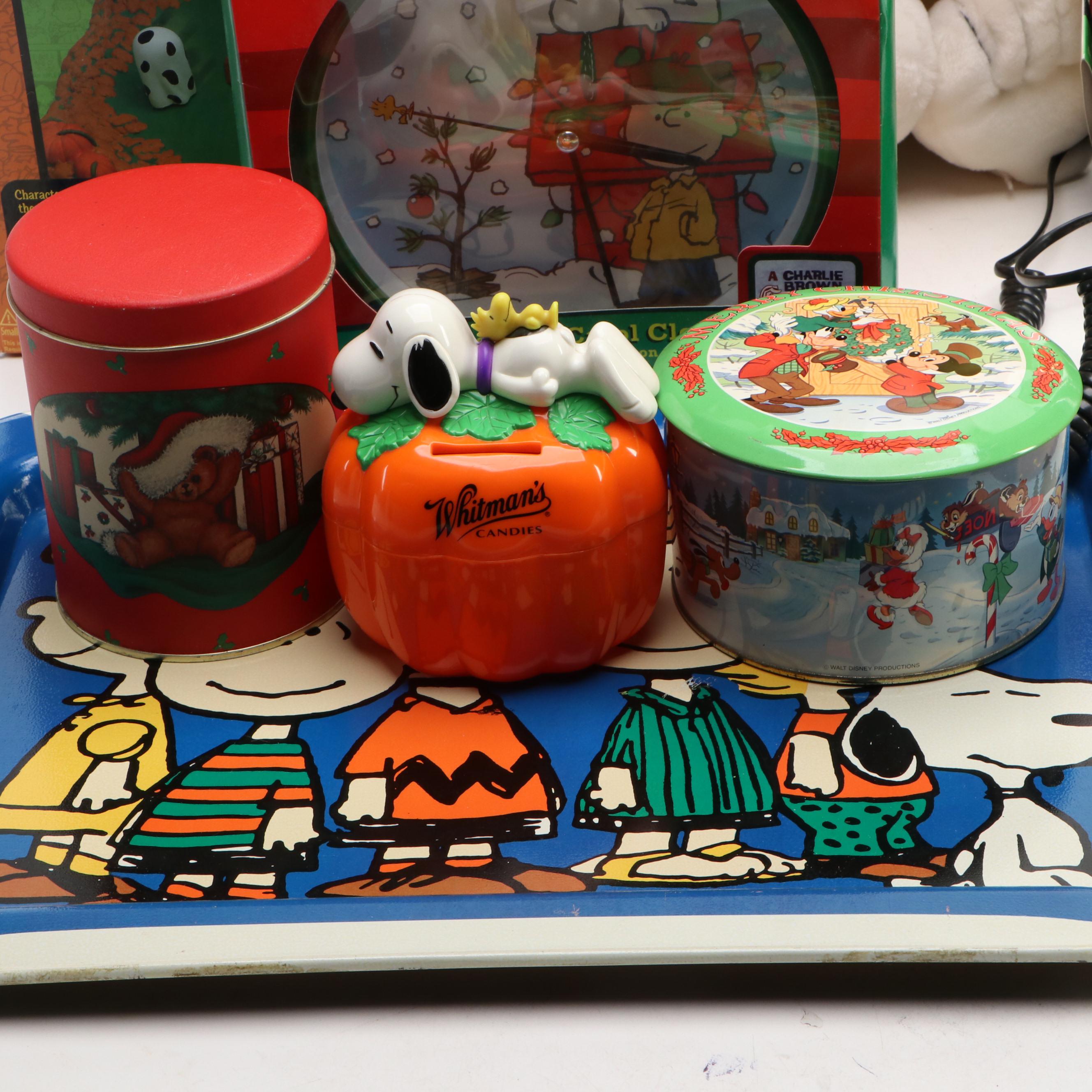 Snoopy and Woodstock Rotary Telephones with Other Peanuts Memorabilia and More