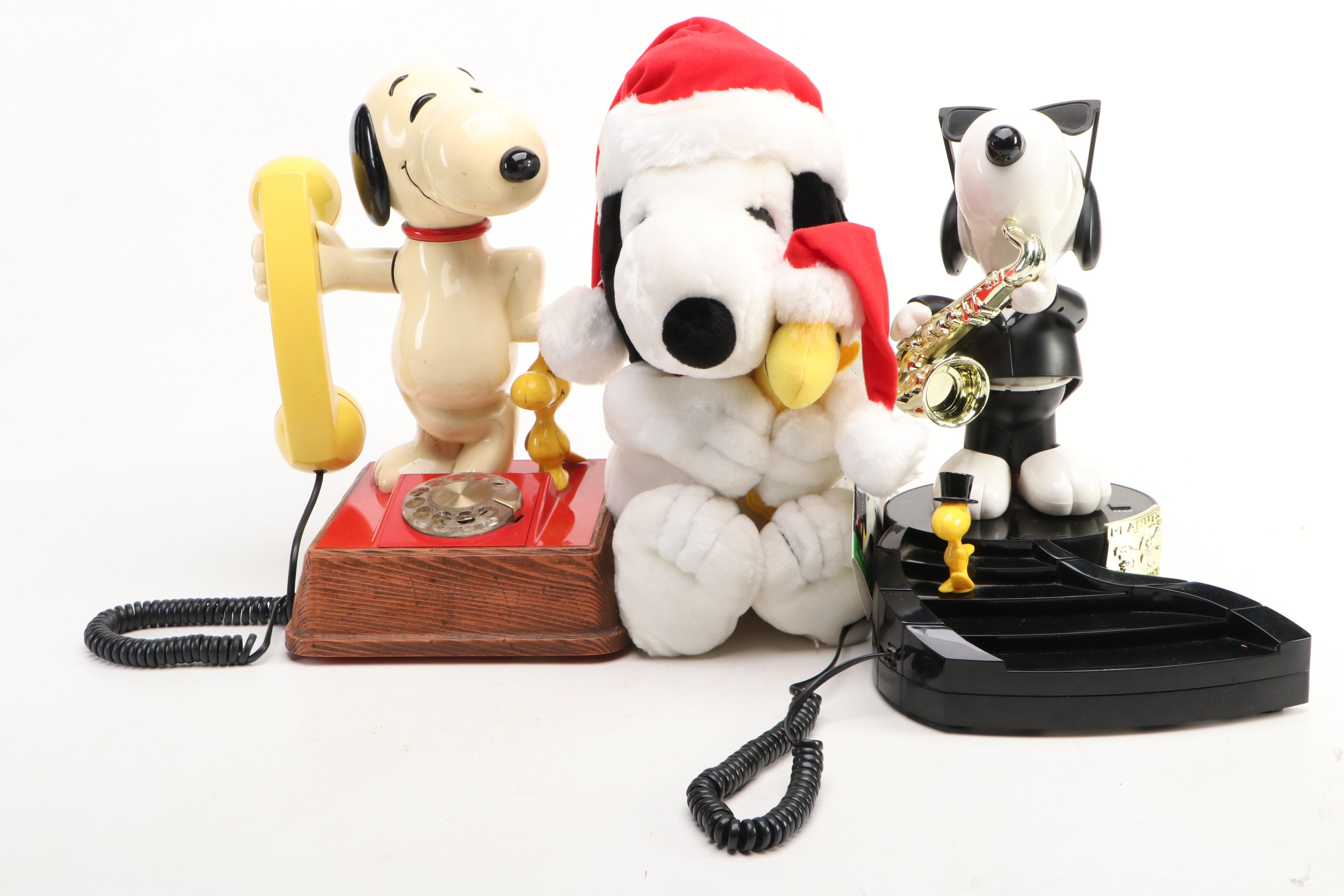 Snoopy and Woodstock Rotary Telephones with Other Peanuts Memorabilia and More