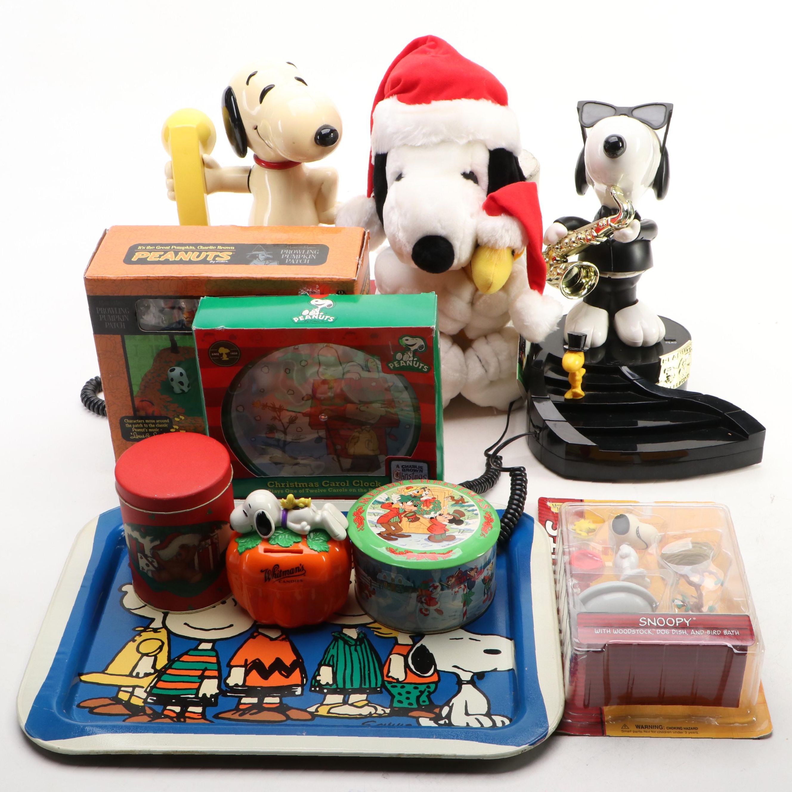 Snoopy and Woodstock Rotary Telephones with Other Peanuts Memorabilia and More