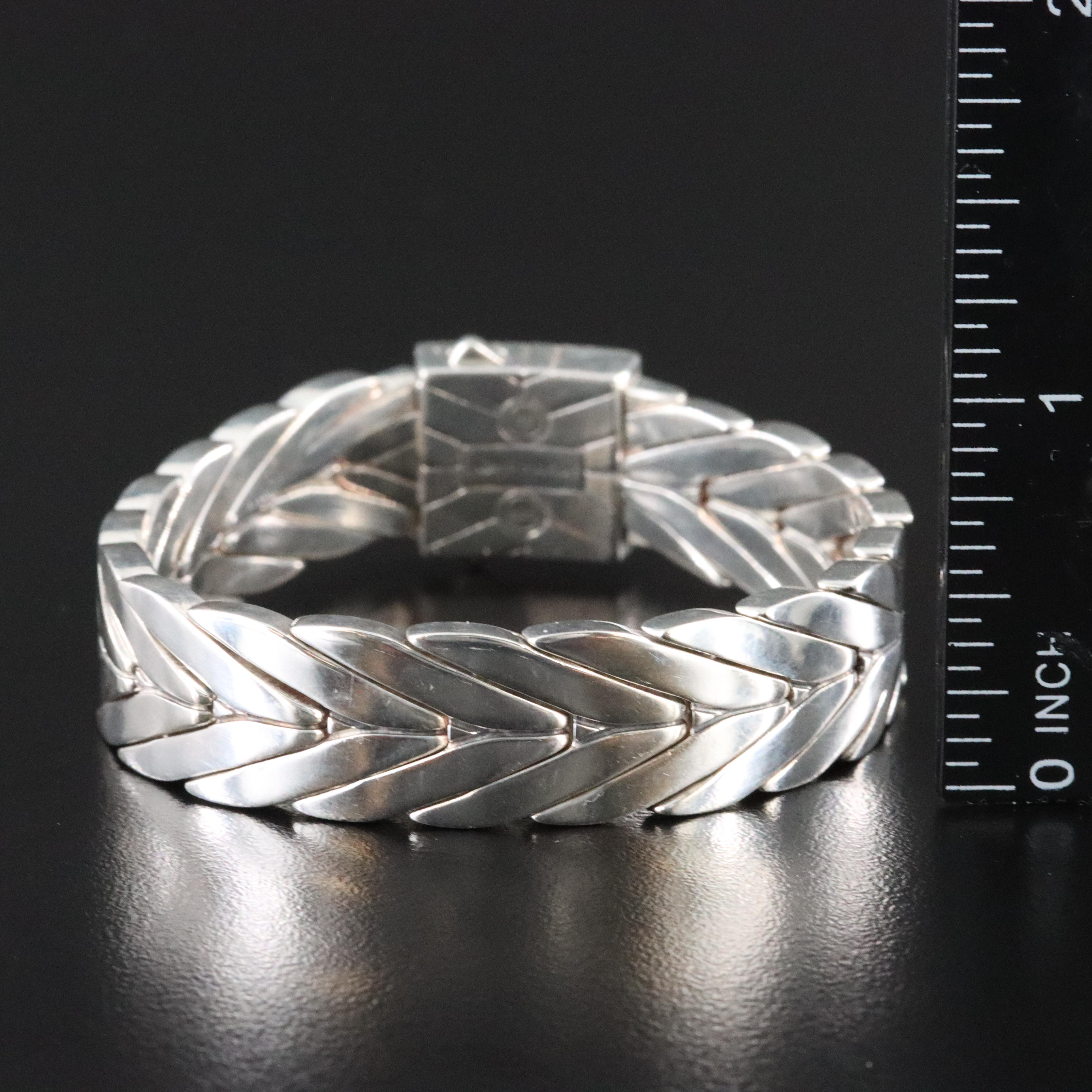 John Hardy Sterling Modern Chain Bracelet with Black Sapphire Clasp