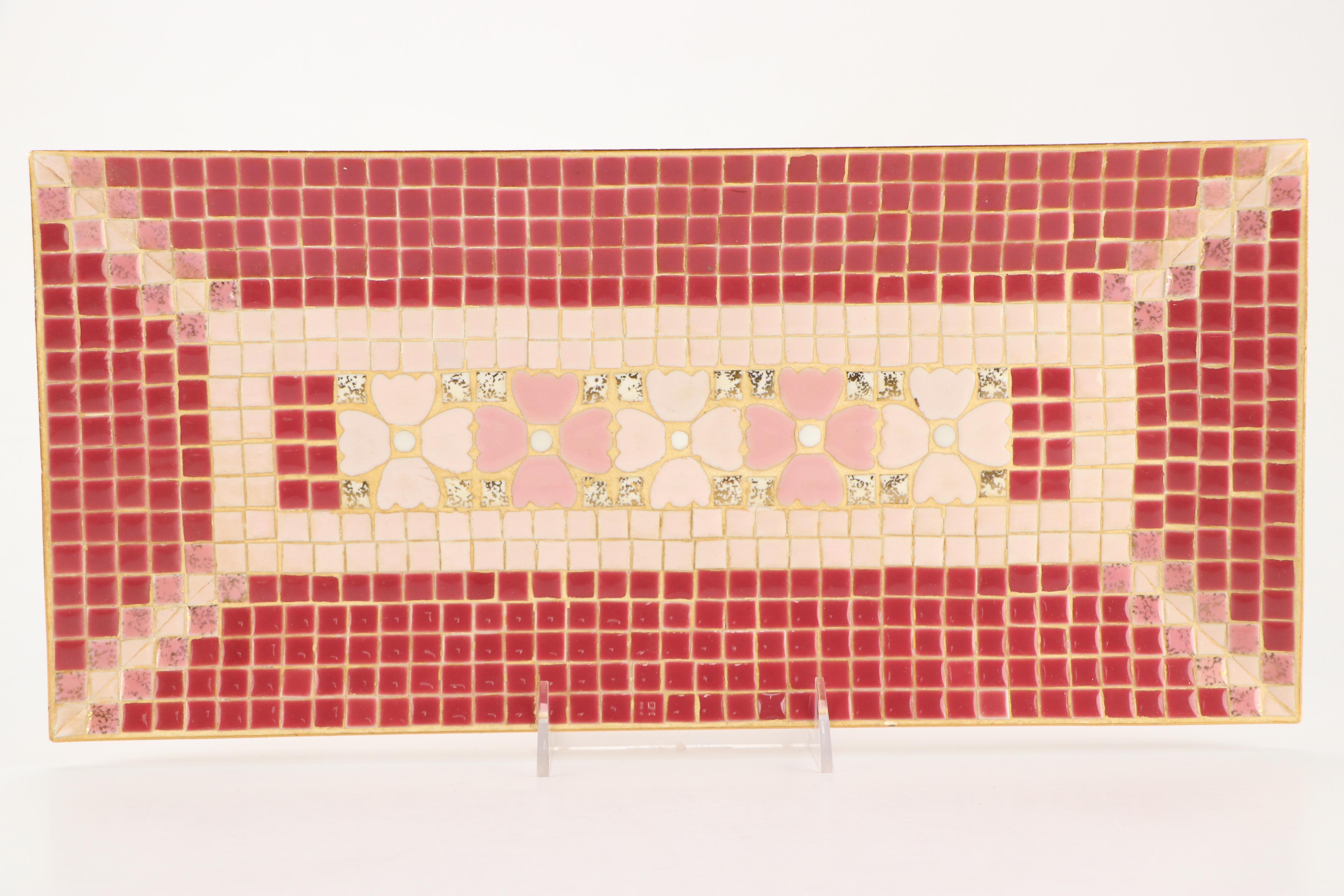 Handmade Mosaic Tile Stone and Metal Trays and Coasters, 1960s