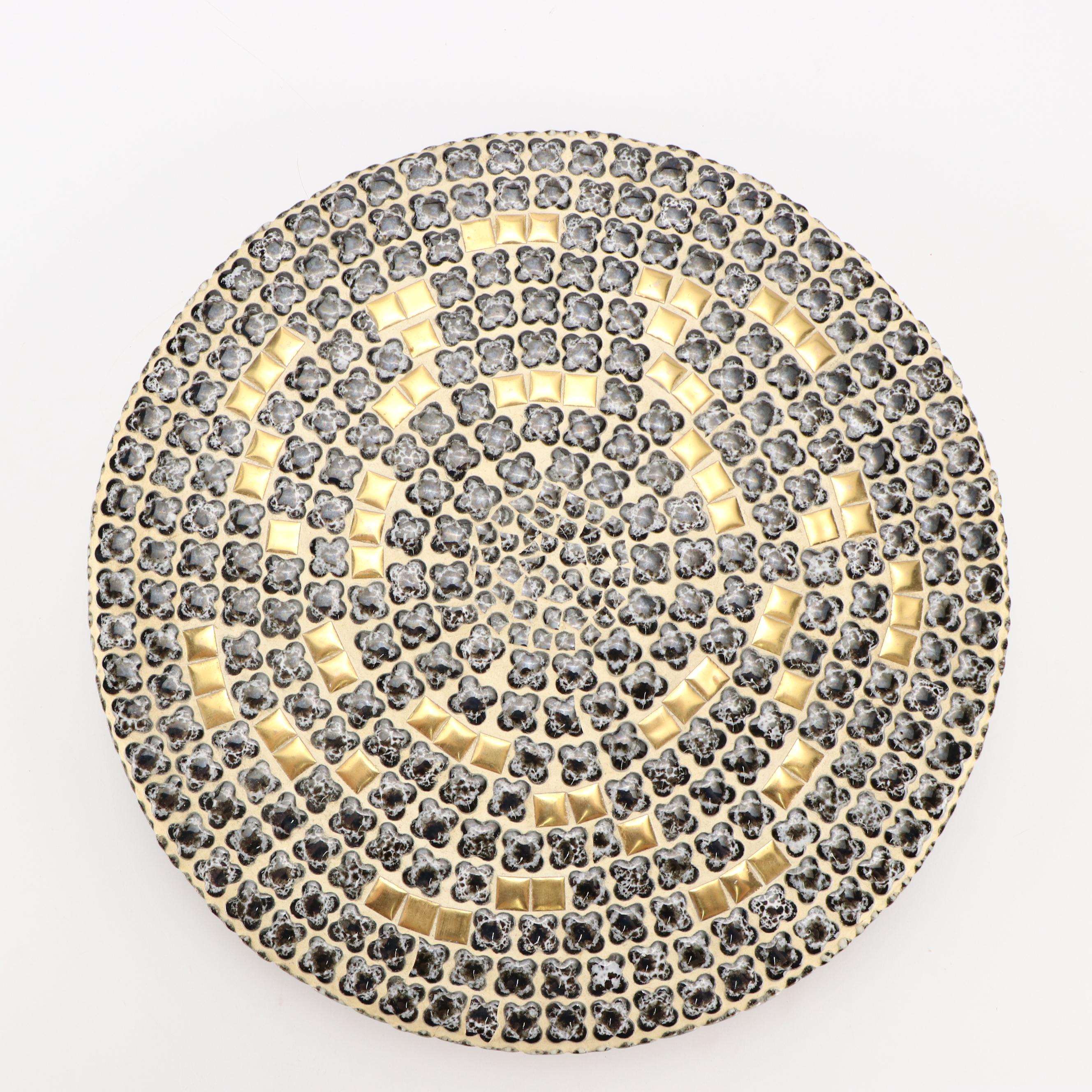 Handmade Mosaic Tile Stone and Metal Trays and Coasters, 1960s