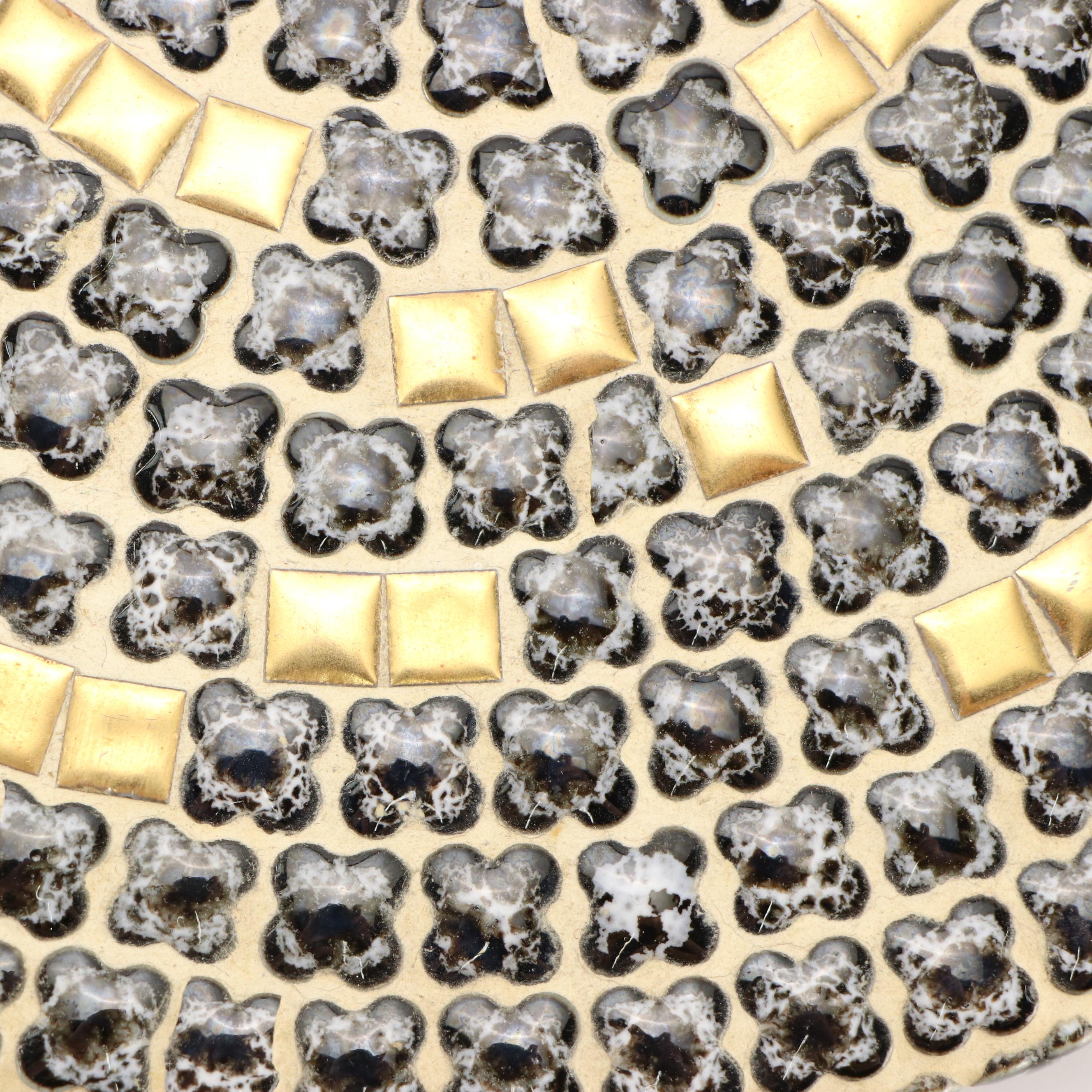 Handmade Mosaic Tile Stone and Metal Trays and Coasters, 1960s