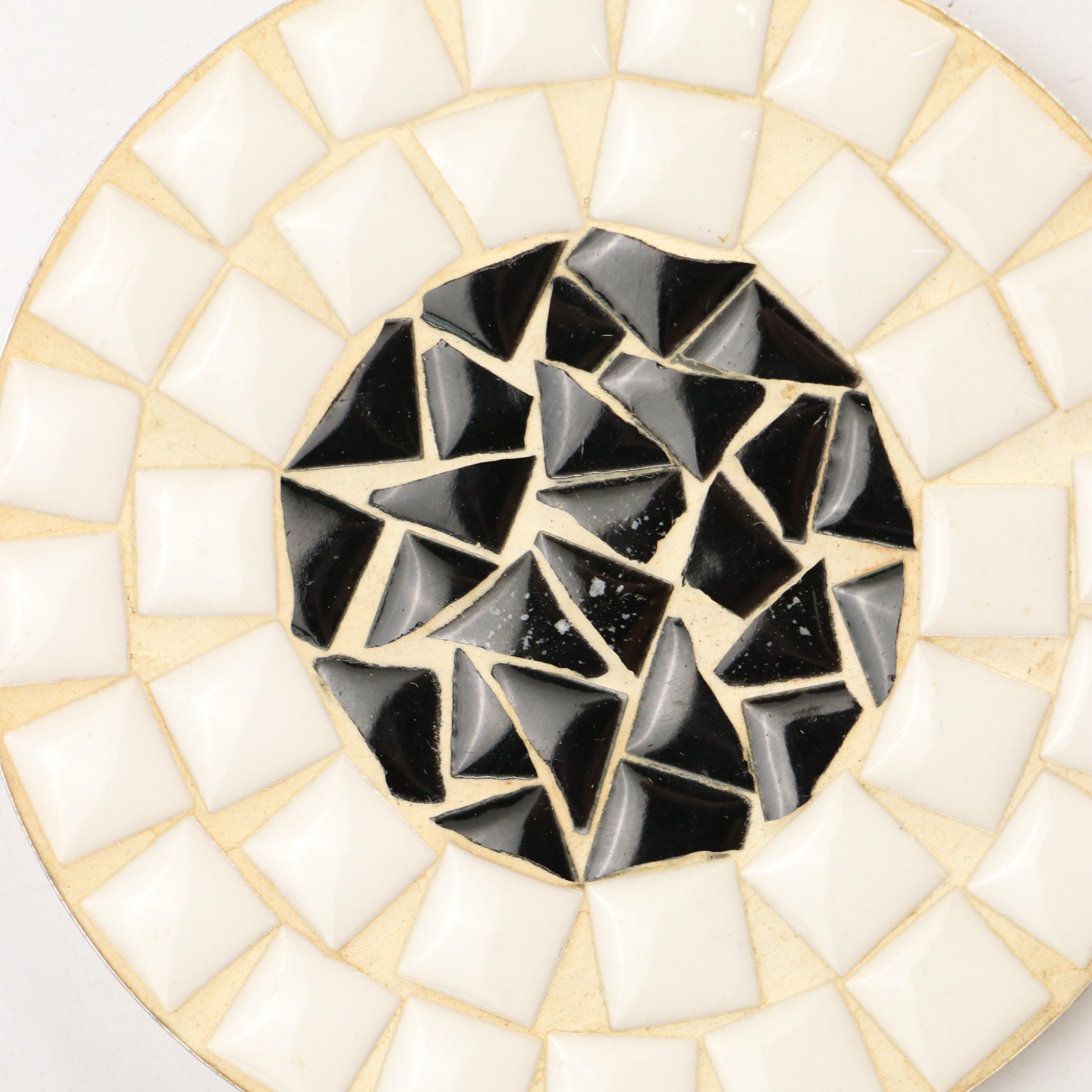 Handmade Mosaic Tile Stone and Metal Trays and Coasters, 1960s