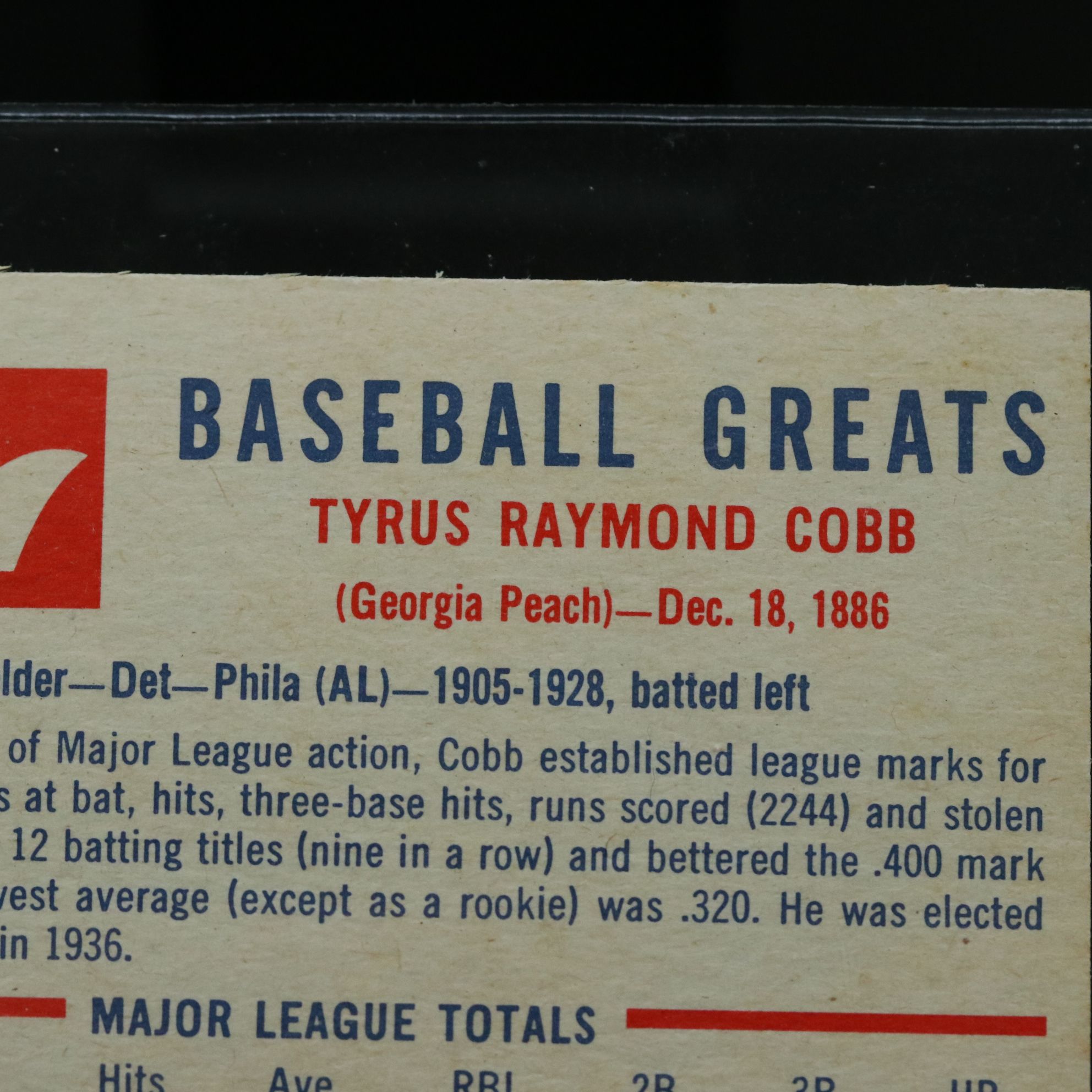 1960 Fleer Ty Cobb Baseball Card