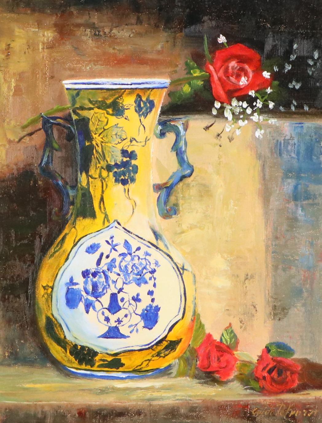 Guido Petruzzi Still Life Oil Painting "Primary Colors," 2012