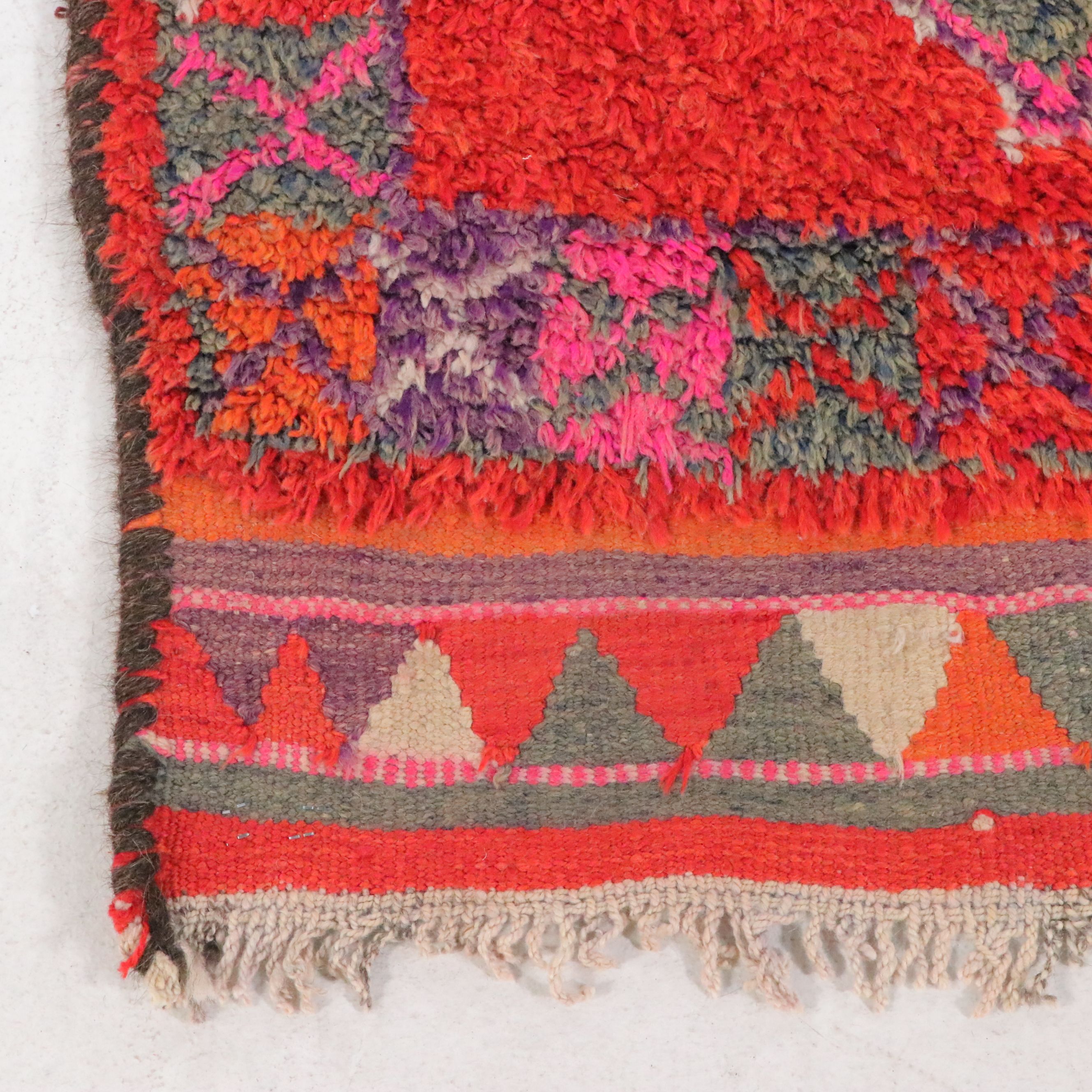 3'2 x 10'9 Hand-Knotted Moroccan Berber Carpet Runner Long Rug