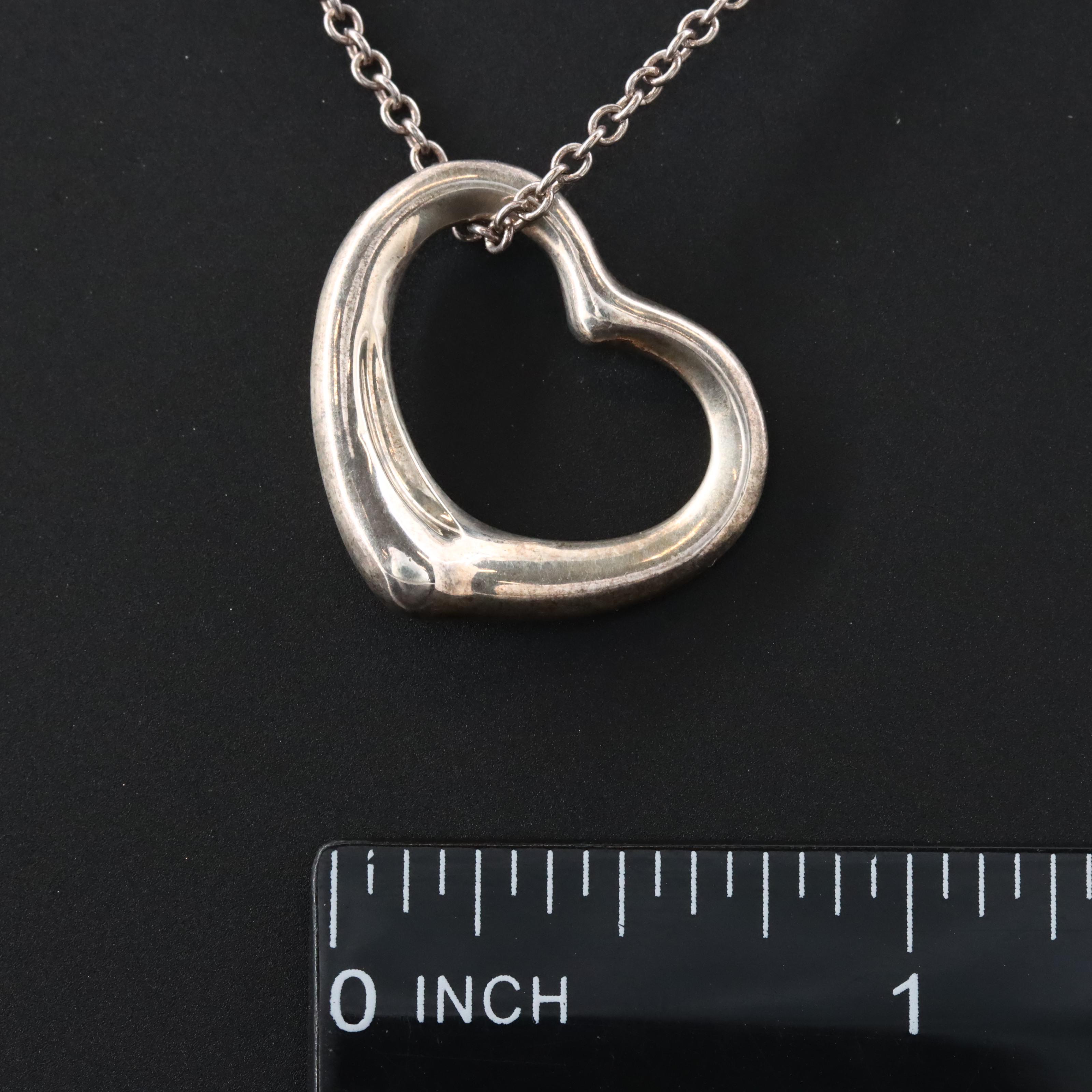Elsa Peretti for Tiffany & Co. Open Heart Sterling Pendant Necklace