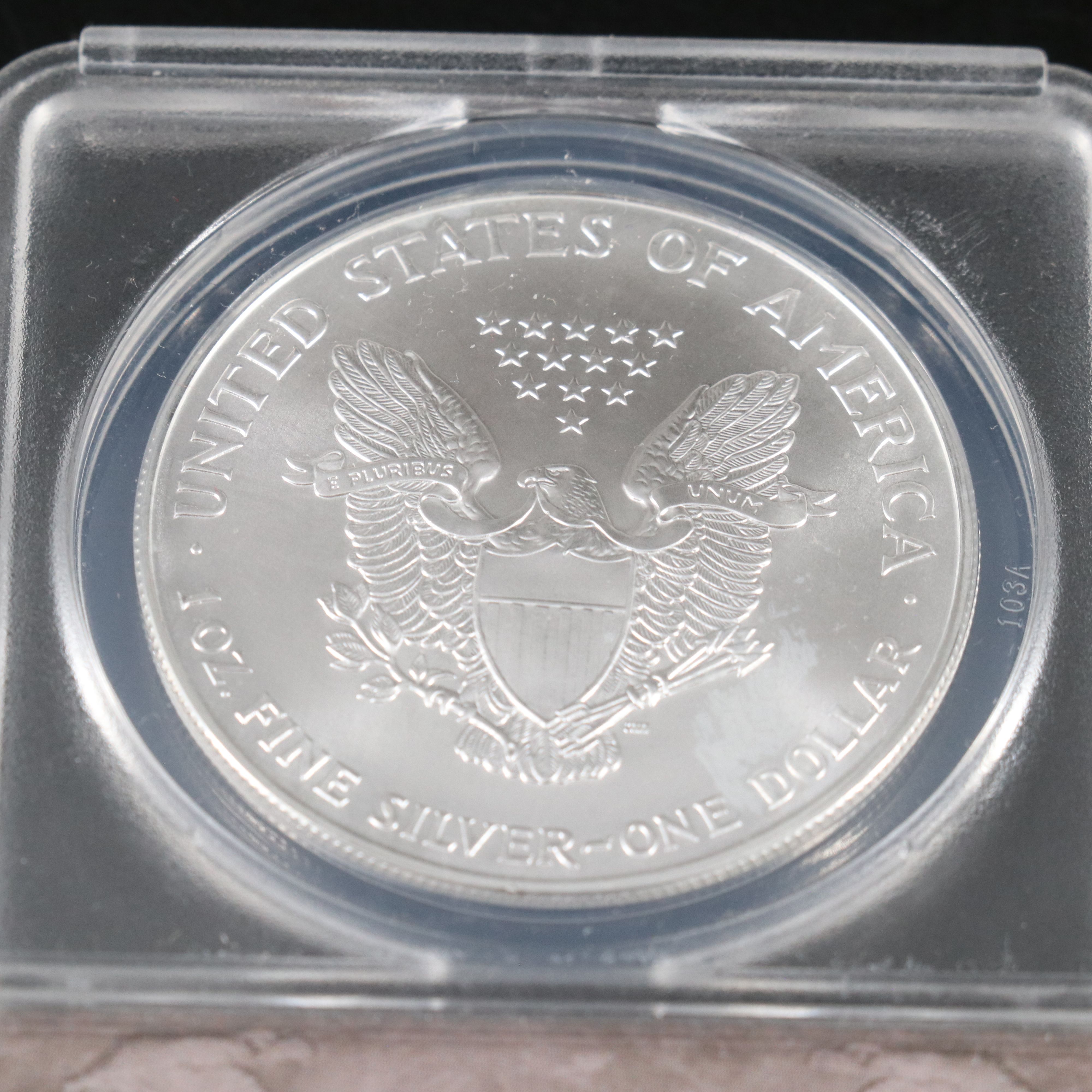 Two American Silver Eagle Coins 2000 and 2007