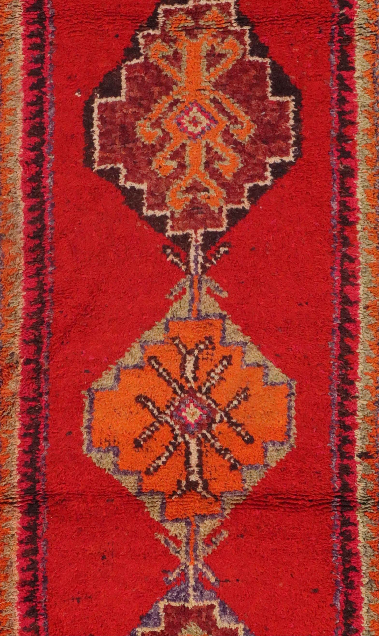 2'11 x 10'8 Hand-Knotted Moroccan Berber Carpet Runner Long Rug