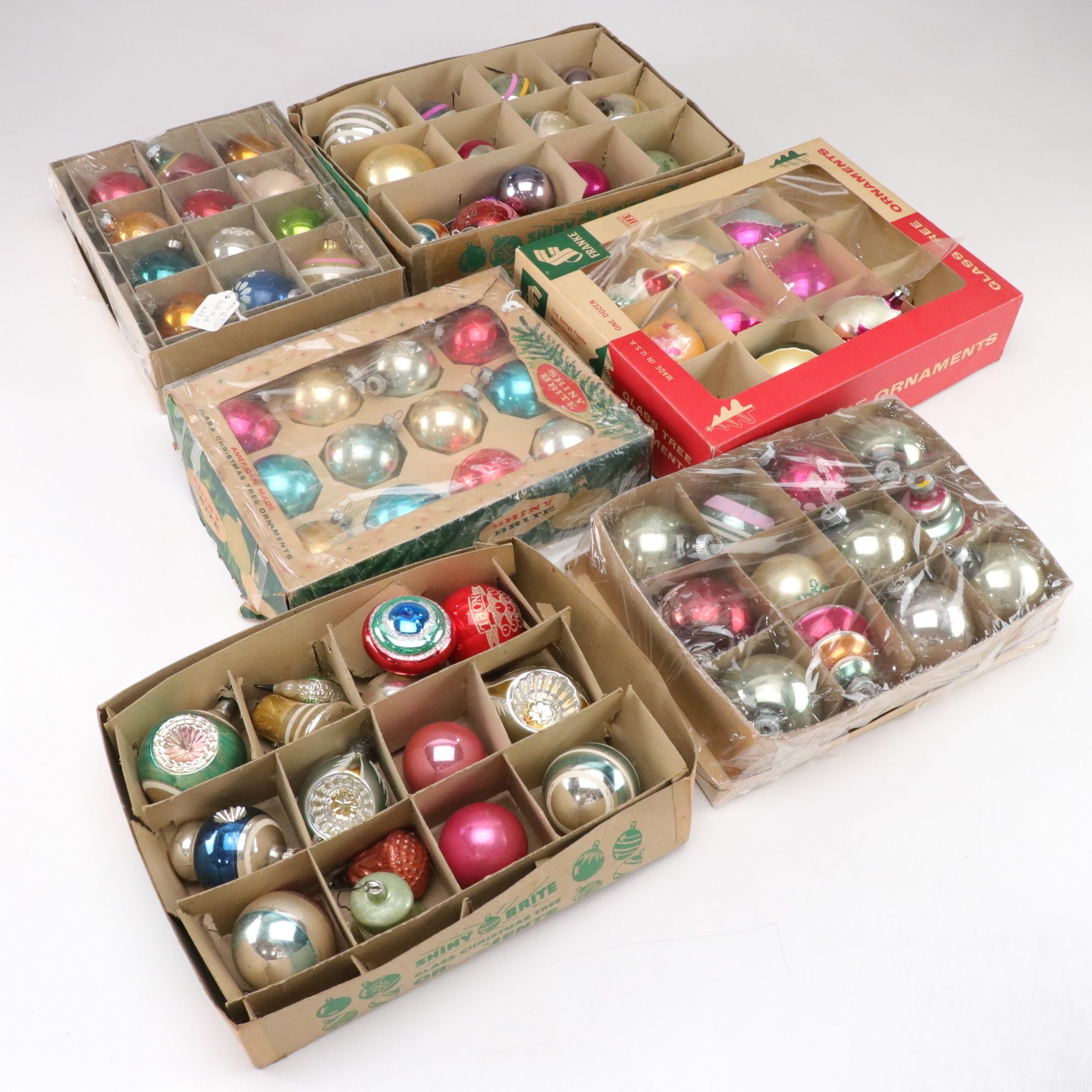 Shiny Brite, Premier Glass Works & Franke Artisan Glass Ornaments, Mid-20th C.