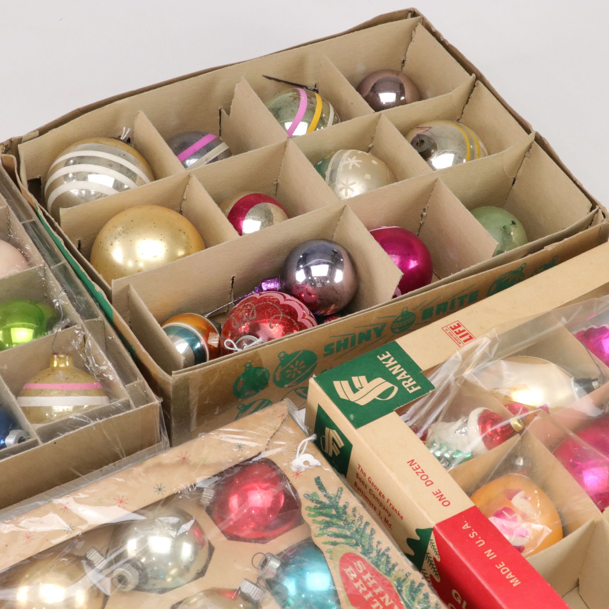 Shiny Brite, Premier Glass Works & Franke Artisan Glass Ornaments, Mid-20th C.