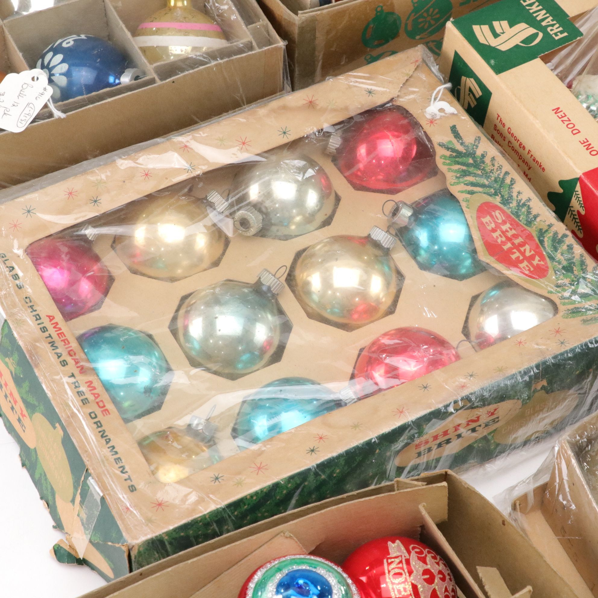 Shiny Brite, Premier Glass Works & Franke Artisan Glass Ornaments, Mid-20th C.