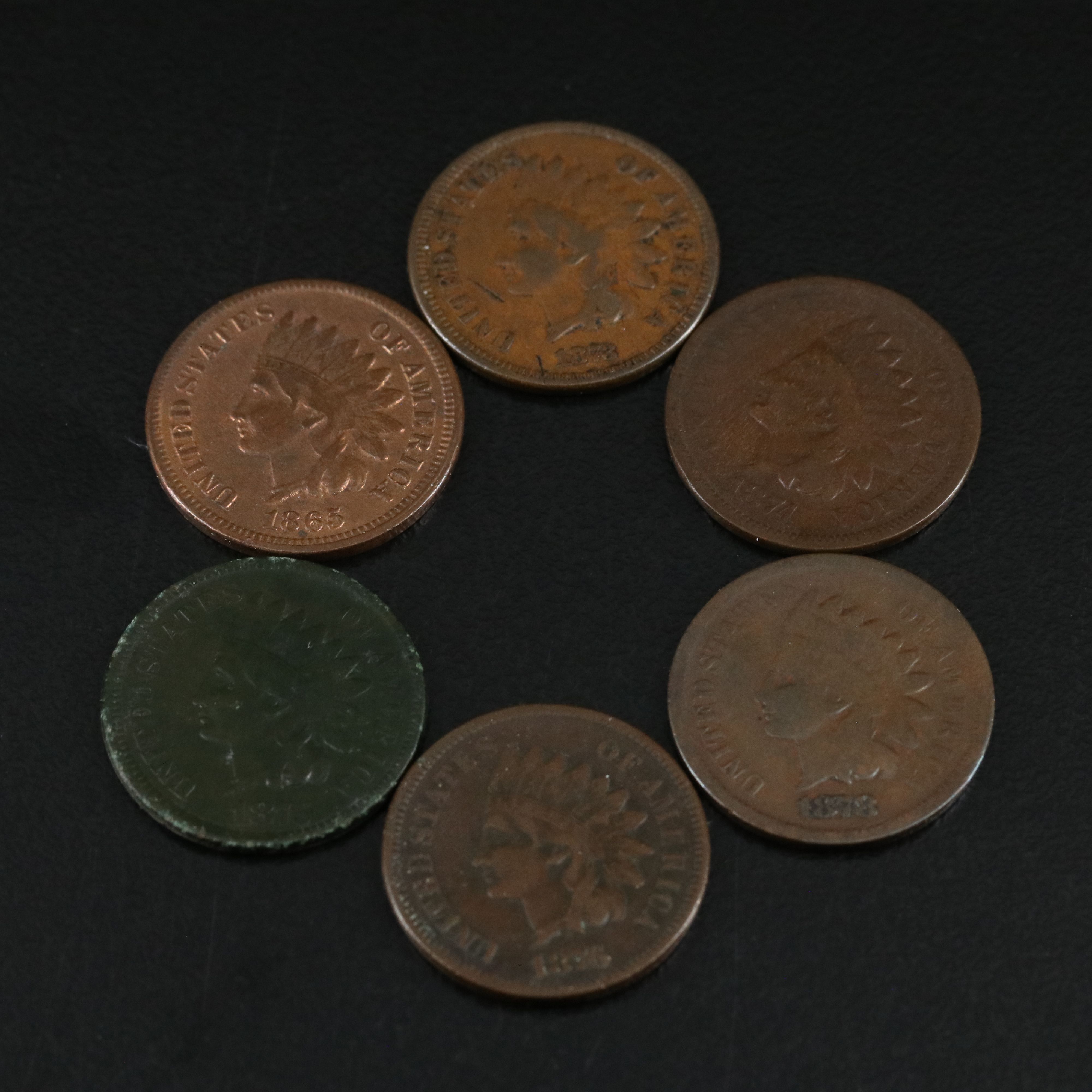 Collection of Six Early Date Indian Cents