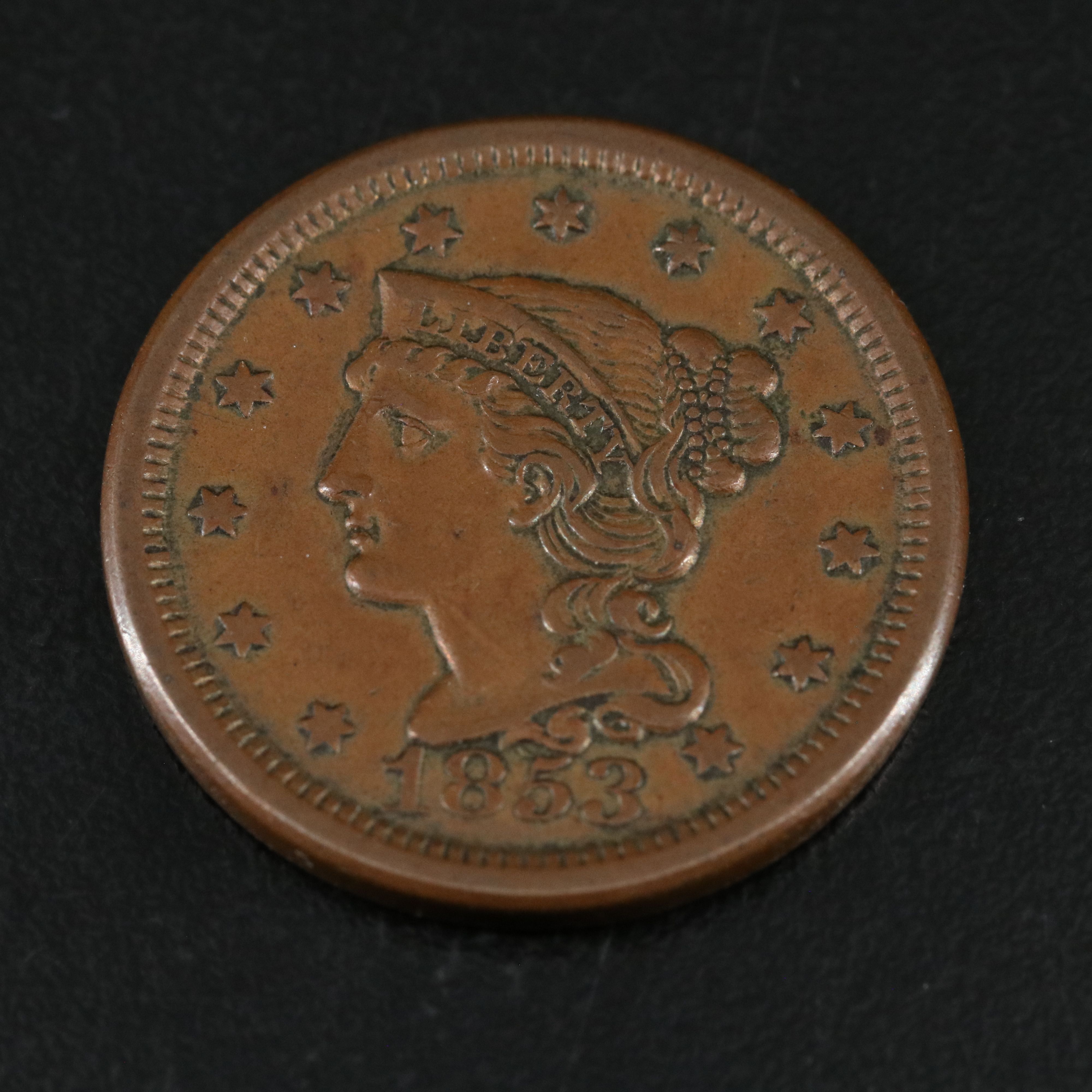 Three different United States Coronet Large Cents