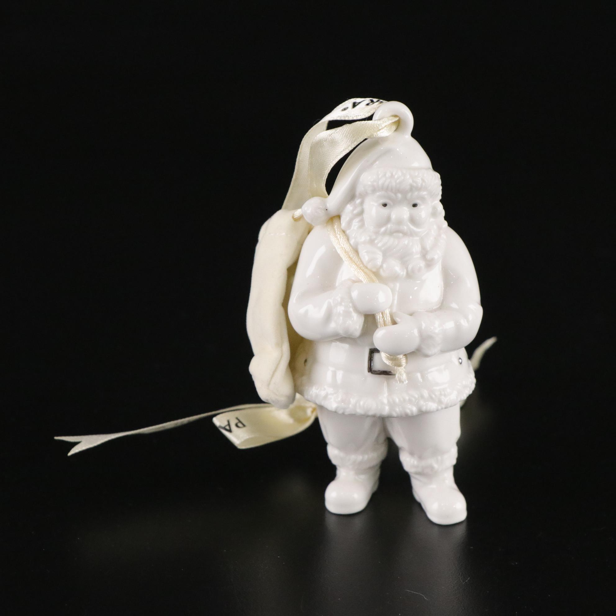 Waterford Crystal Annual 1989 & 1990 Ornaments with Pandora Porcelain Santa