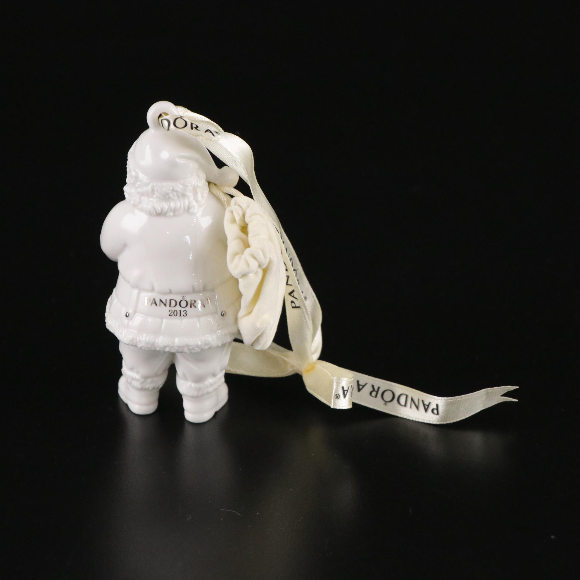 Waterford Crystal Annual 1989 & 1990 Ornaments with Pandora Porcelain Santa