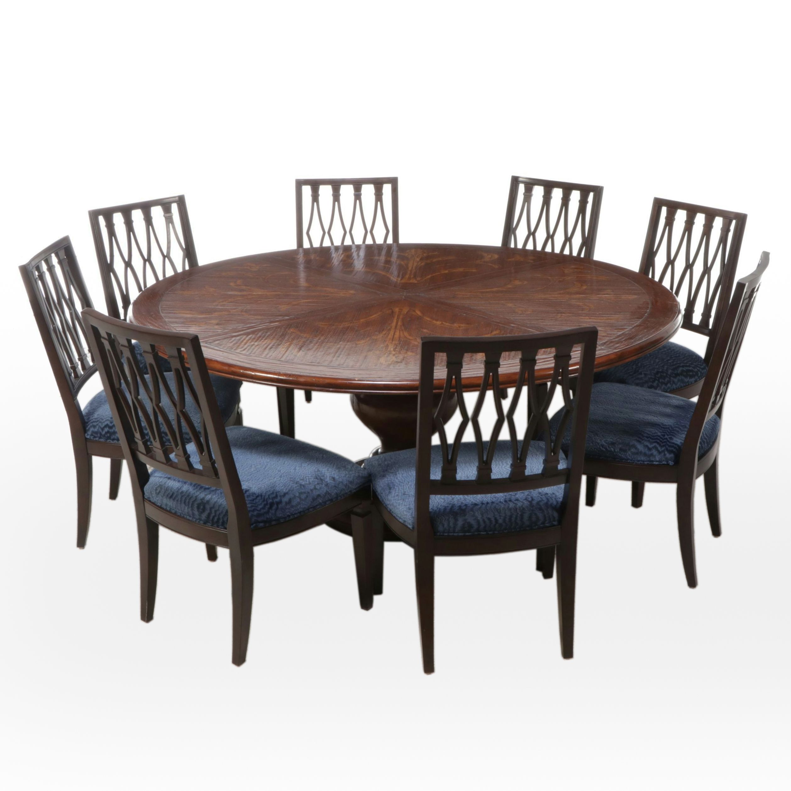 John-Richard Fine Furniture Pedestal Dining Table with Side Chairs