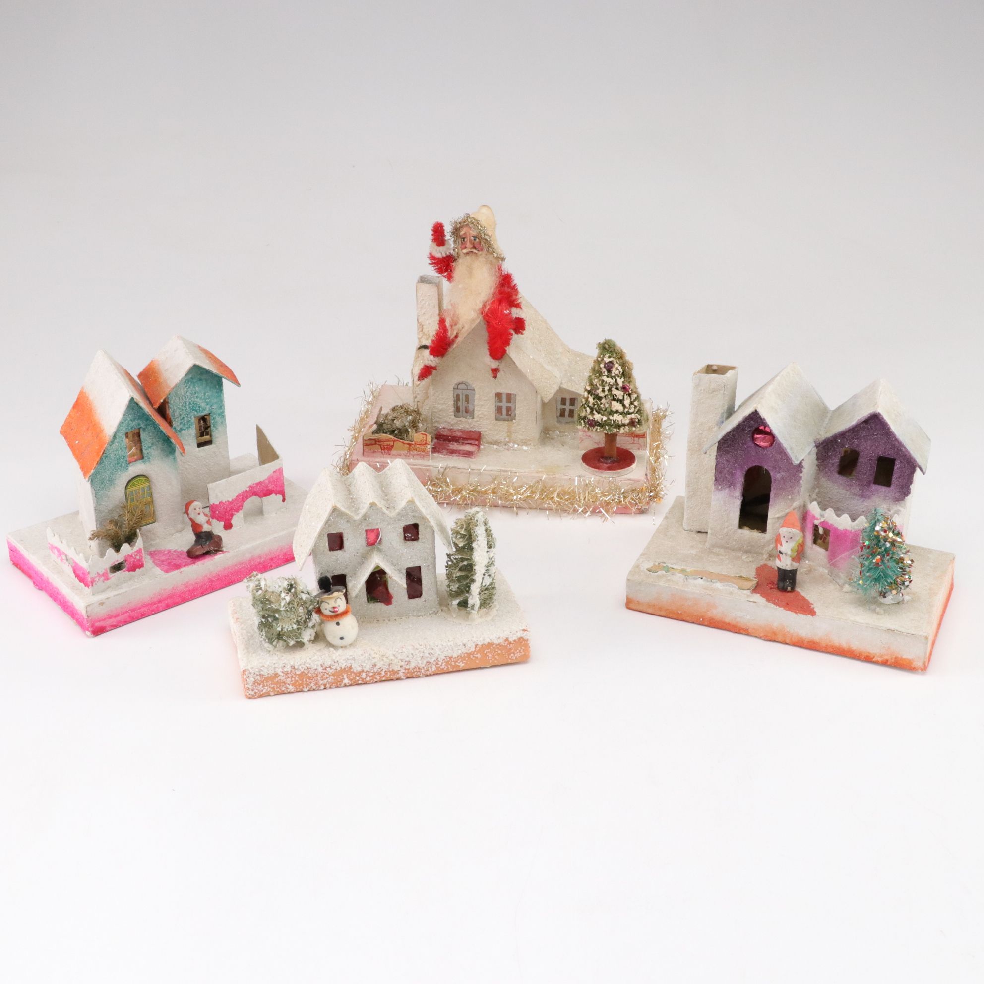 Japanese and Other Cardboard Christmas Putz Houses, Mid-20th Century