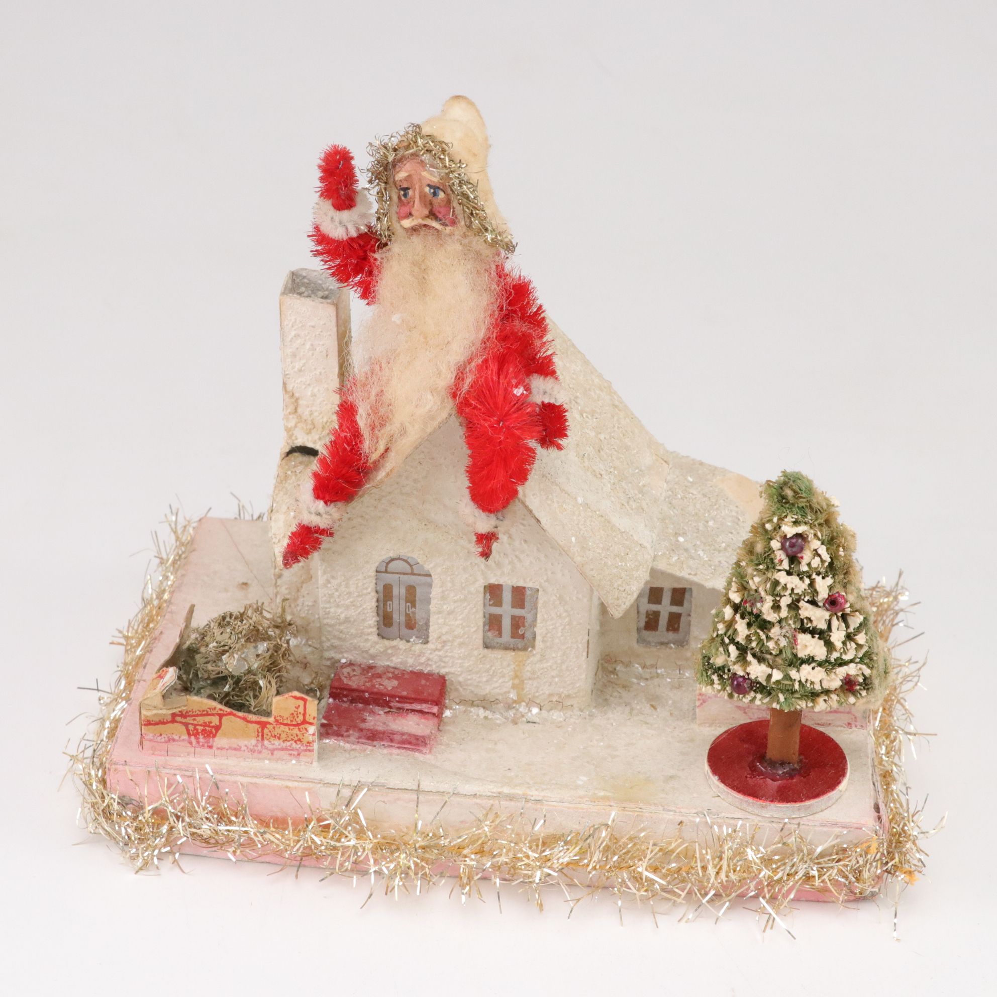 Japanese and Other Cardboard Christmas Putz Houses, Mid-20th Century