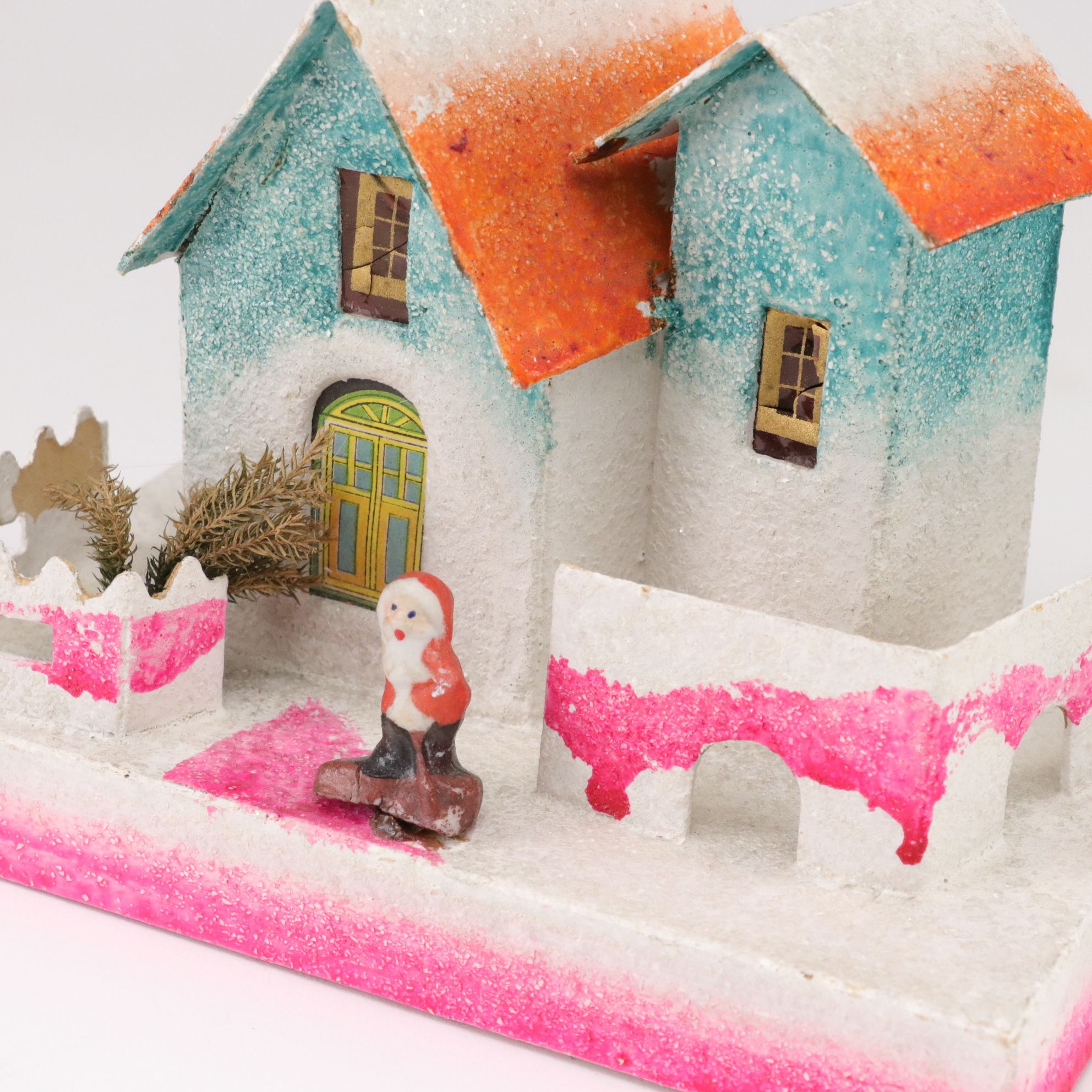 Japanese and Other Cardboard Christmas Putz Houses, Mid-20th Century