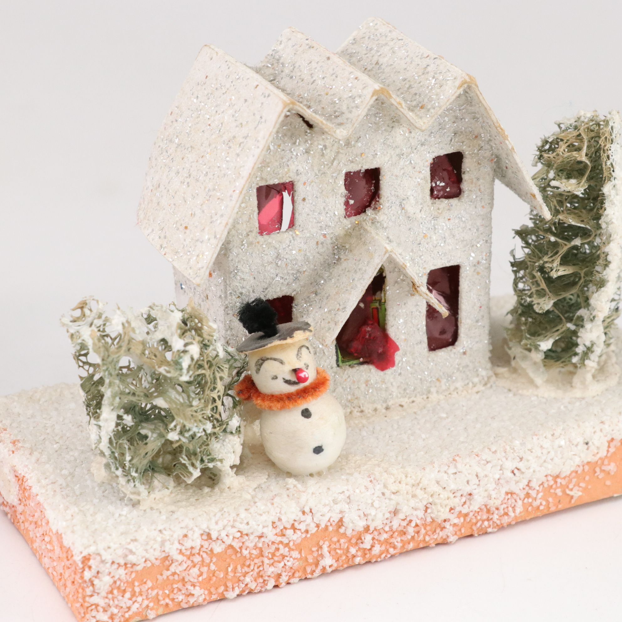 Japanese and Other Cardboard Christmas Putz Houses, Mid-20th Century