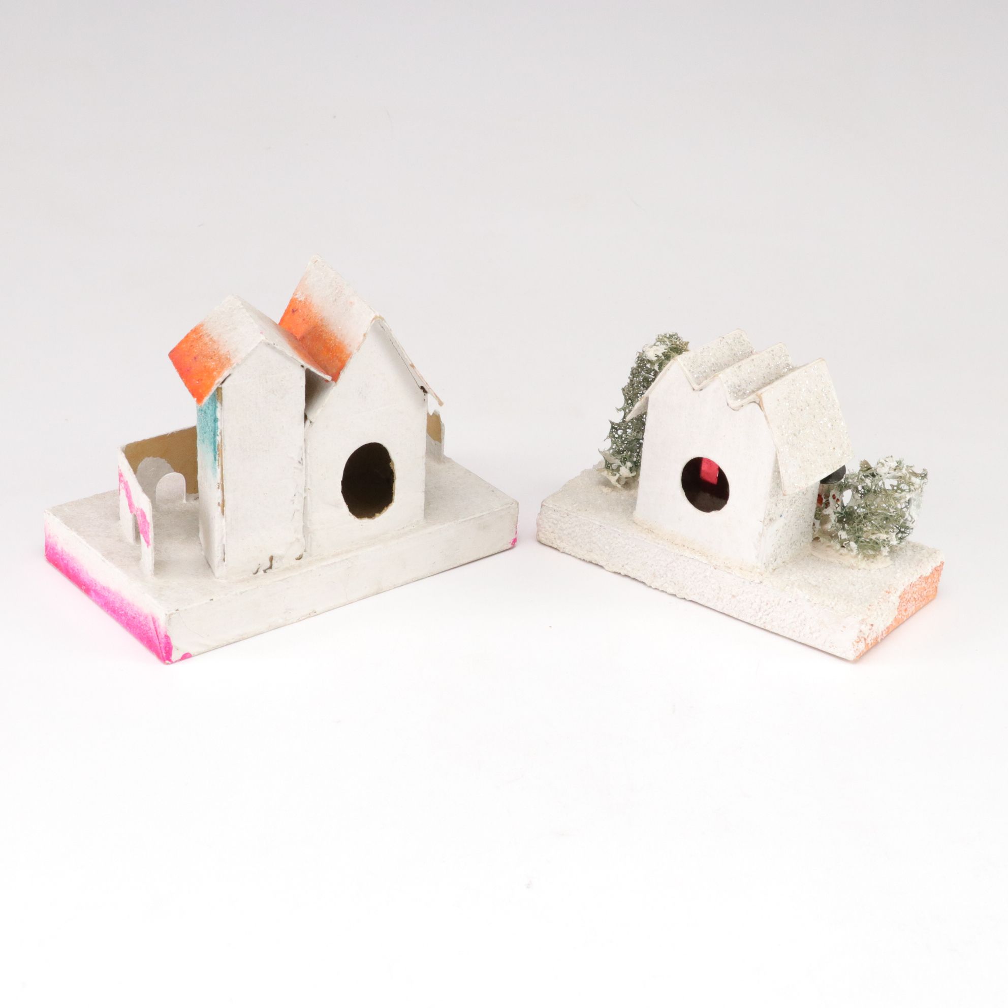 Japanese and Other Cardboard Christmas Putz Houses, Mid-20th Century