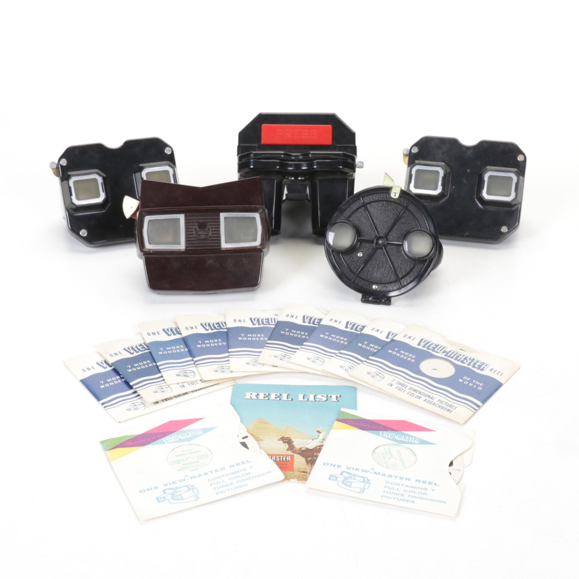"View-Master" Stereoscopes with "Wonders of the World" and More Photo Reels