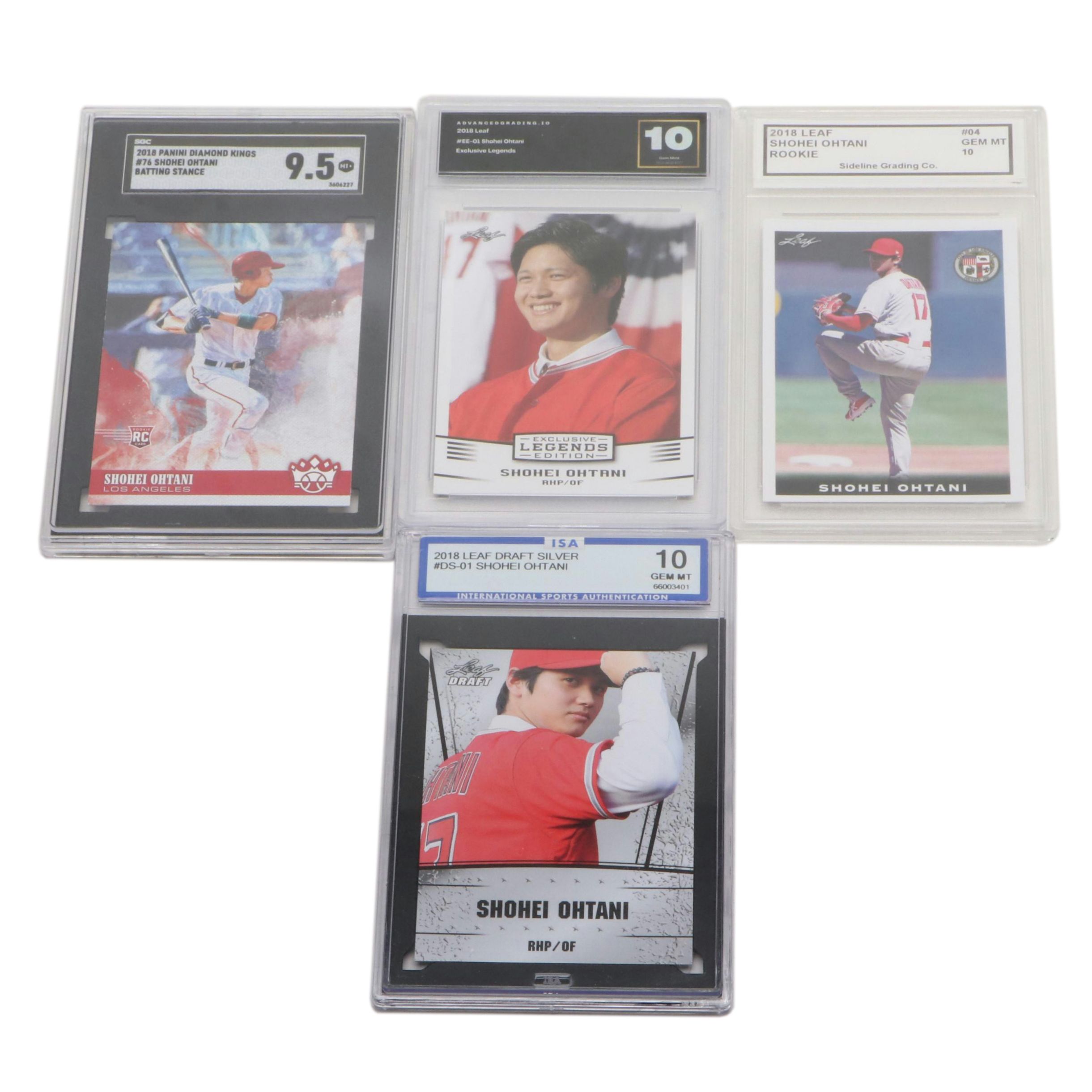 2018 Diamond Kings Shohei Ohtani SGC Graded with Other Rookie Year Cards
