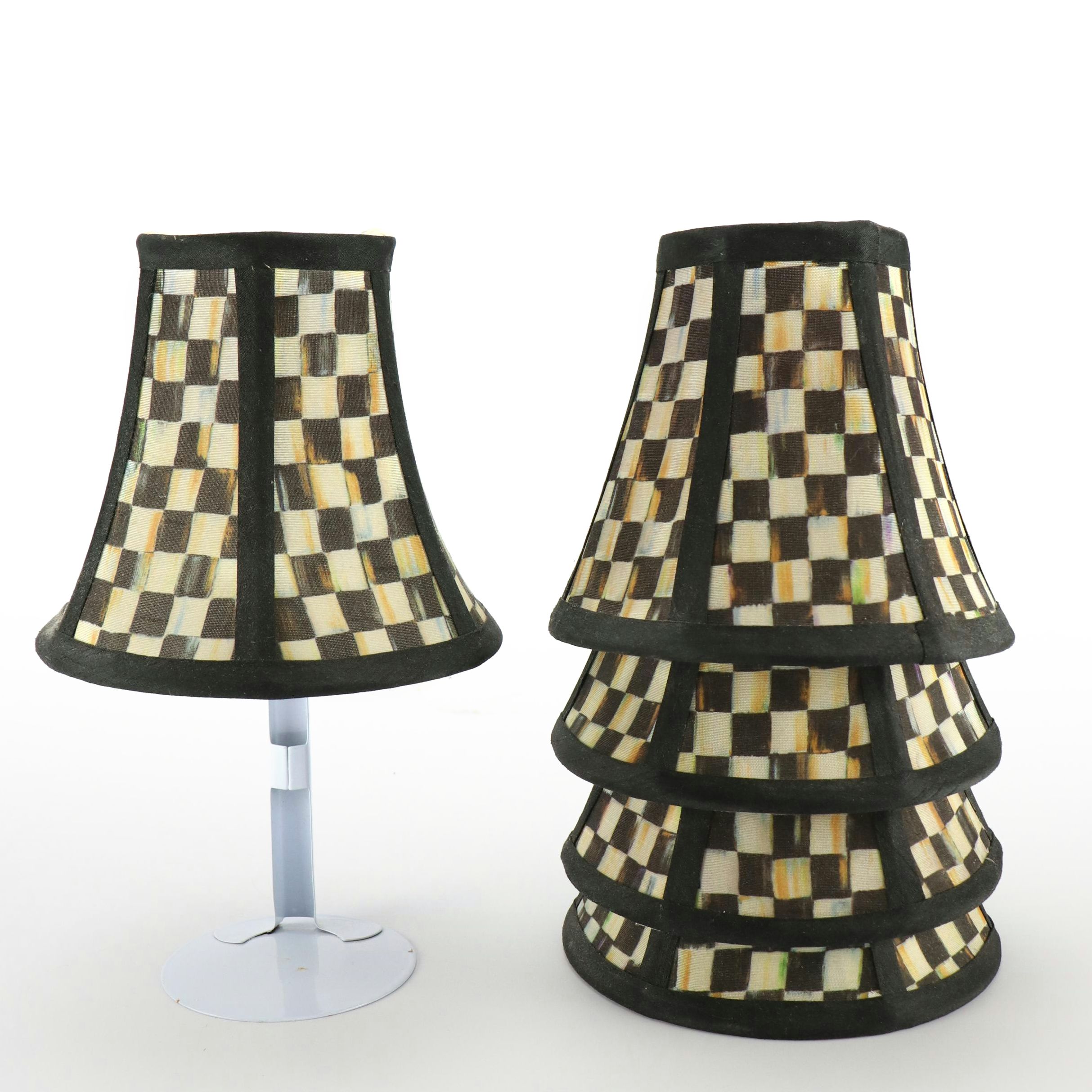 MacKenzie-Childs "Courtly Check" Fabric Lamp Shades