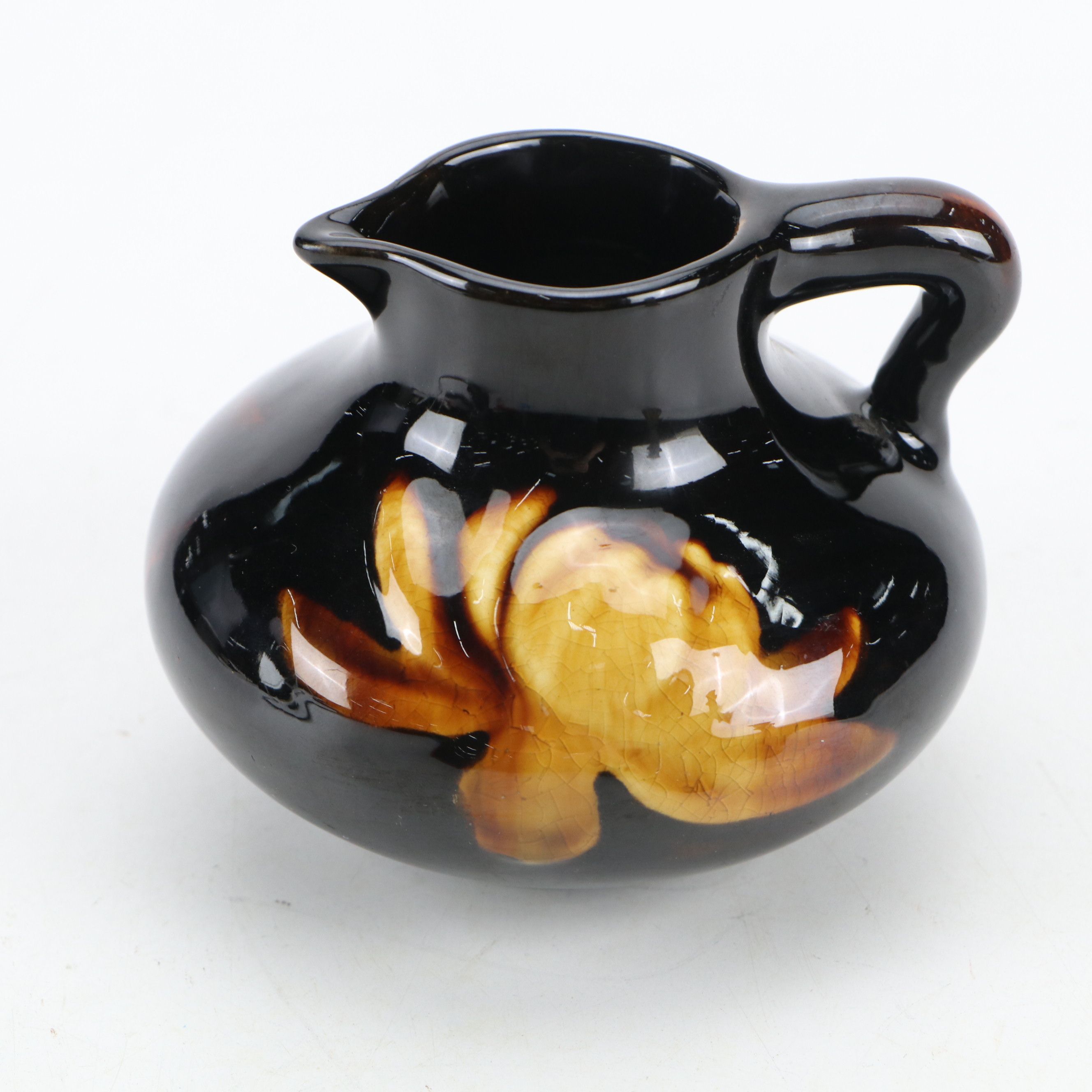 Weller Pottery Woodcraft "Red Apple" Vase with Standard Glaze Ceramic Creamer