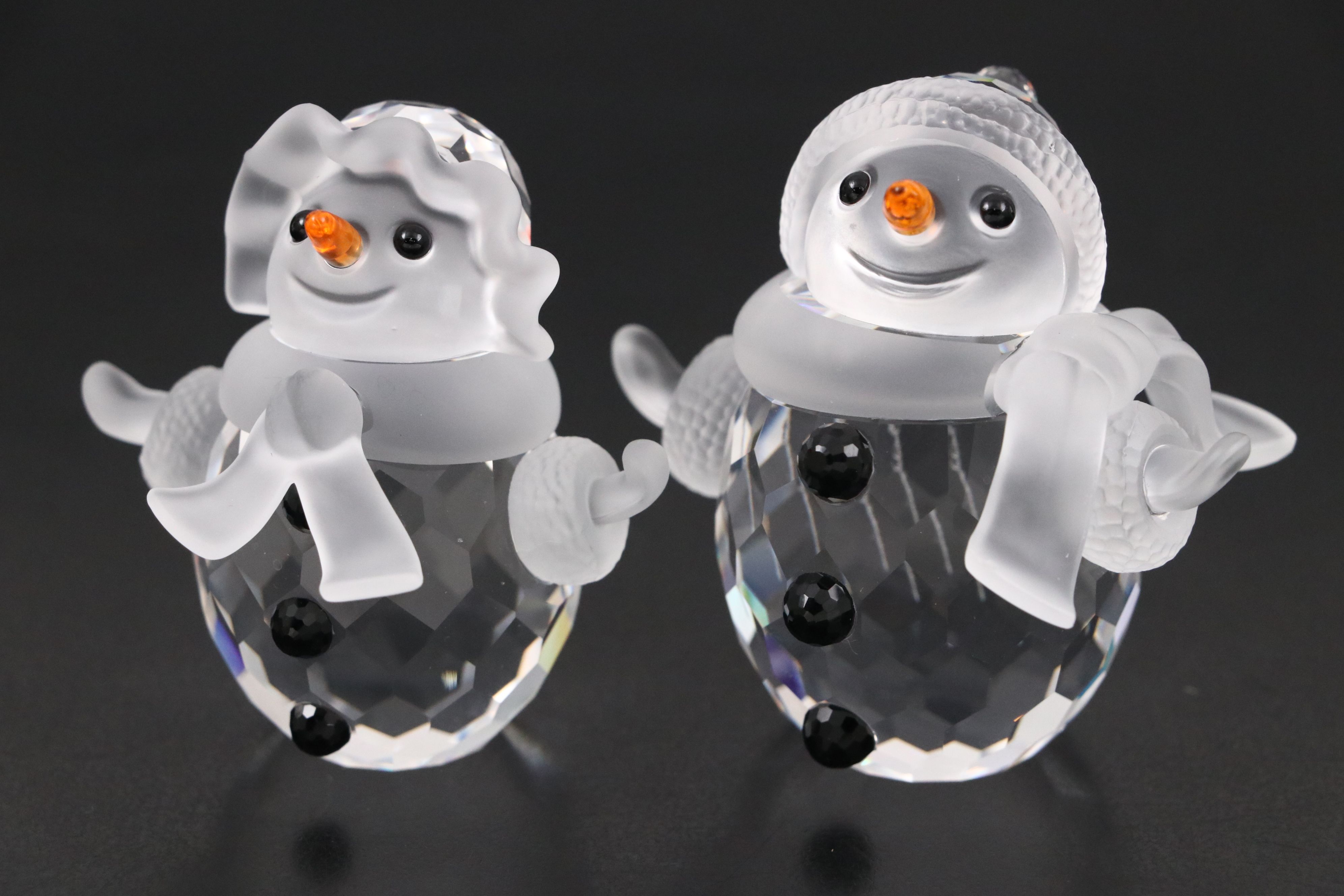 Swarovski Crystal Snow People Figurines and Candle Holders