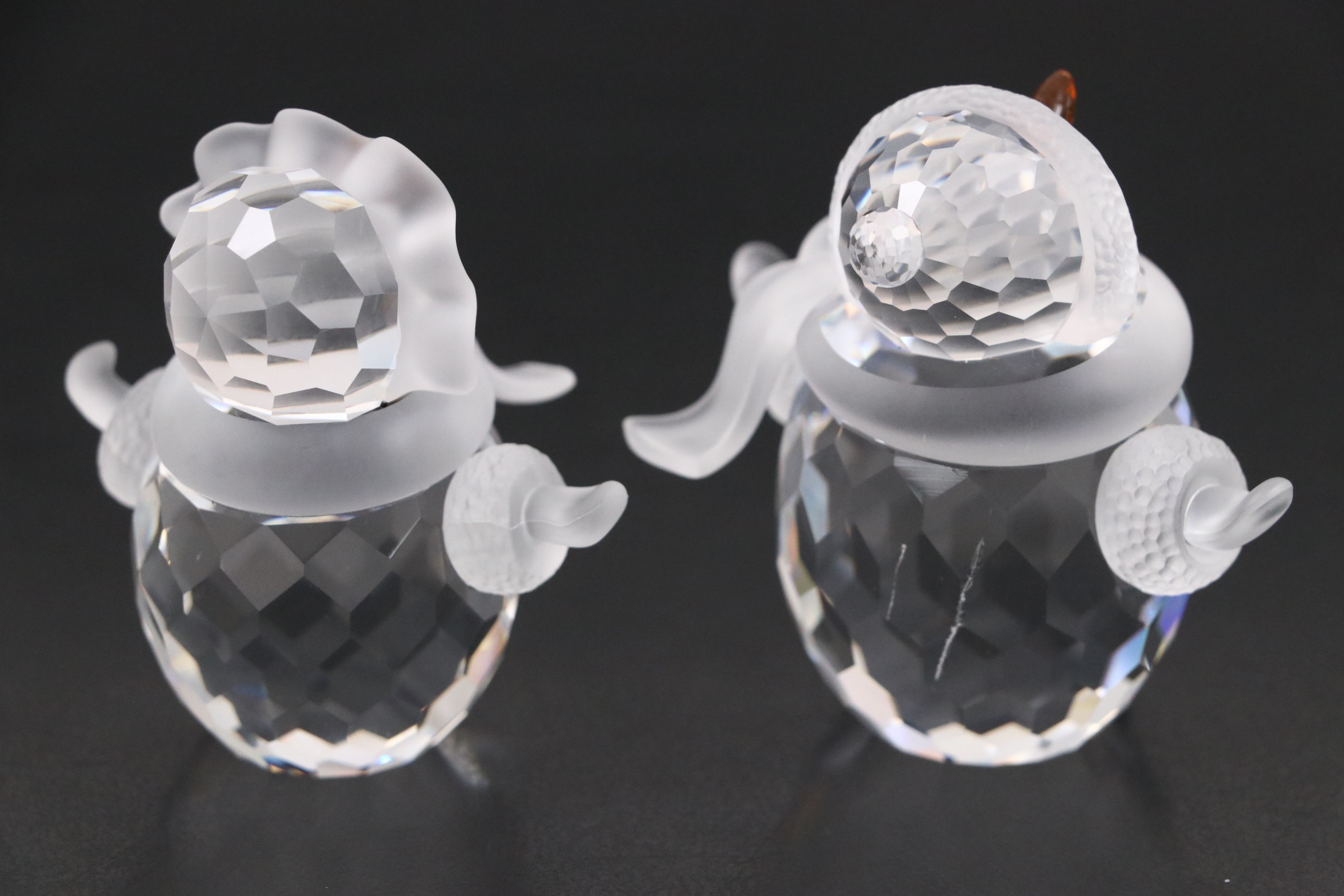 Swarovski Crystal Snow People Figurines and Candle Holders