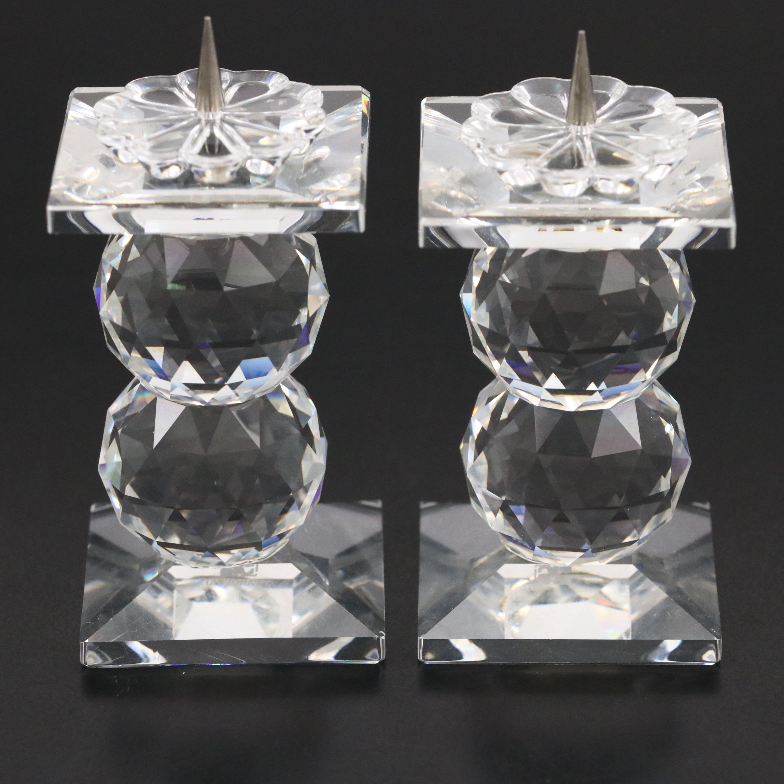 Swarovski Crystal Snow People Figurines and Candle Holders