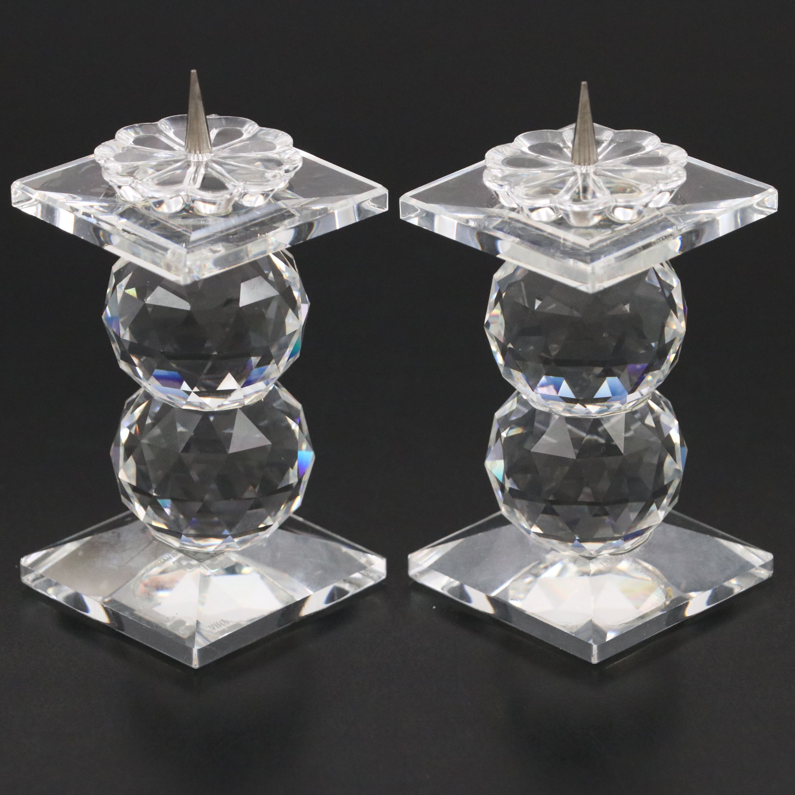 Swarovski Crystal Snow People Figurines and Candle Holders