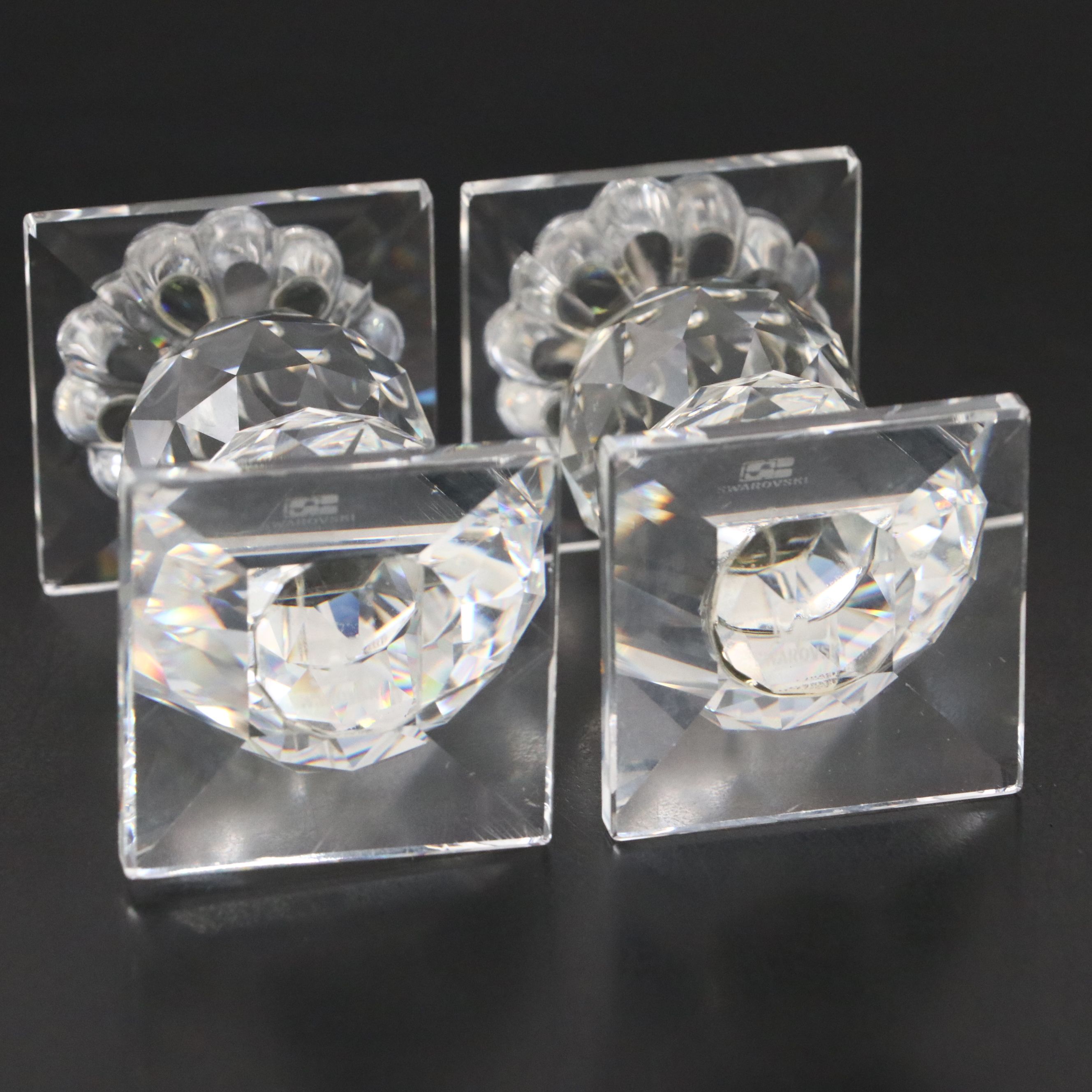 Swarovski Crystal Snow People Figurines and Candle Holders