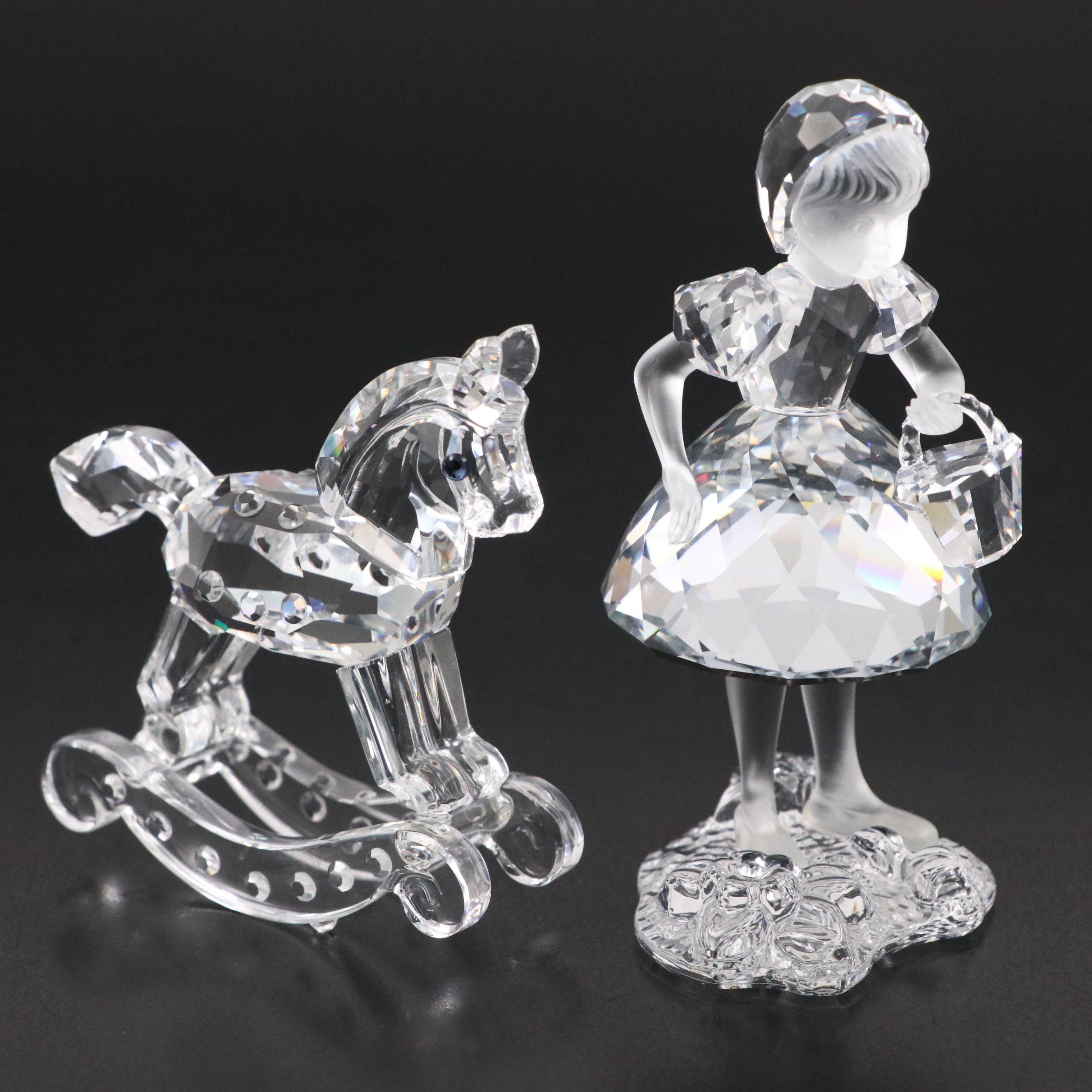 Swarovski "Red Riding Hood," "Rocking Horse," and Other Crystal Figurines