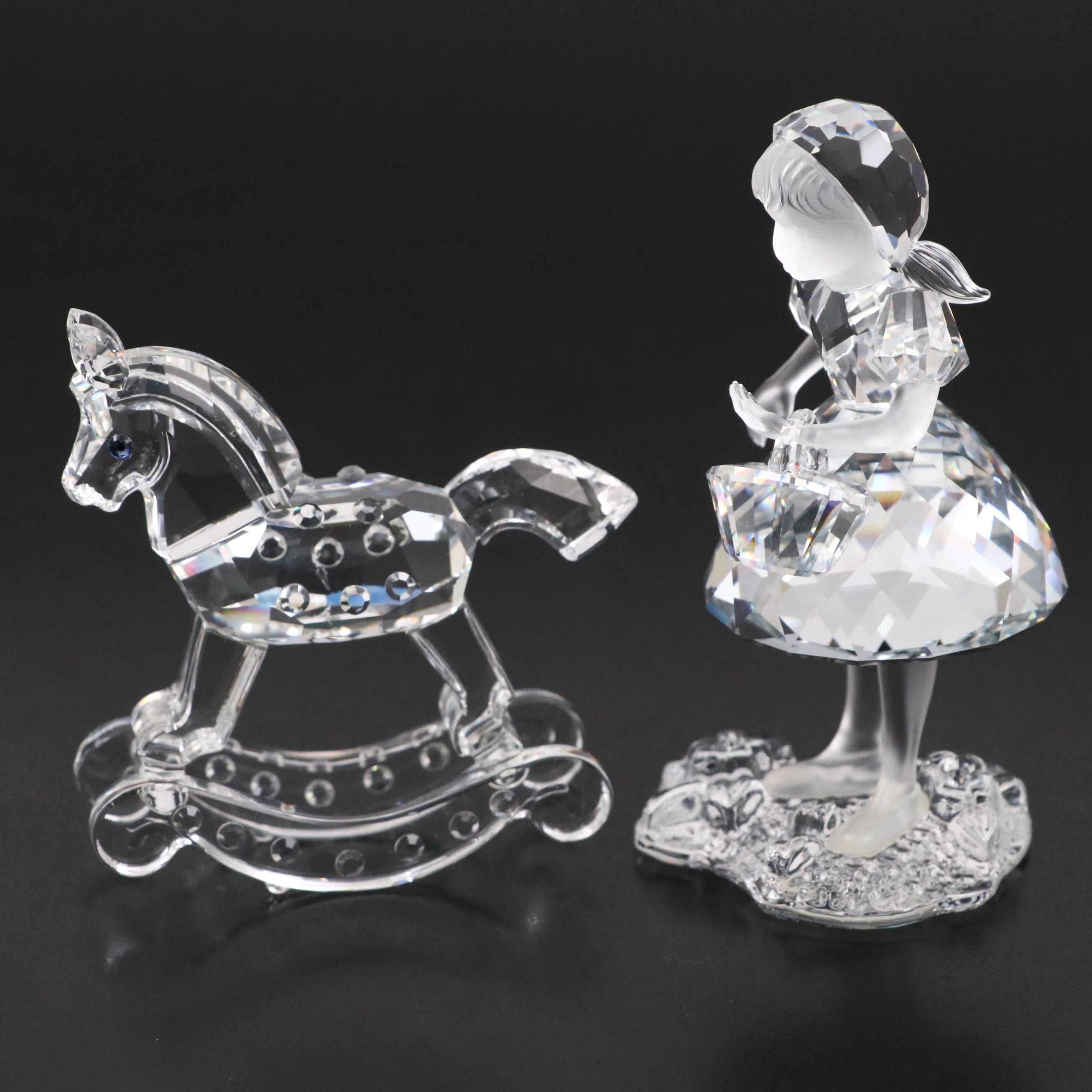 Swarovski "Red Riding Hood," "Rocking Horse," and Other Crystal Figurines