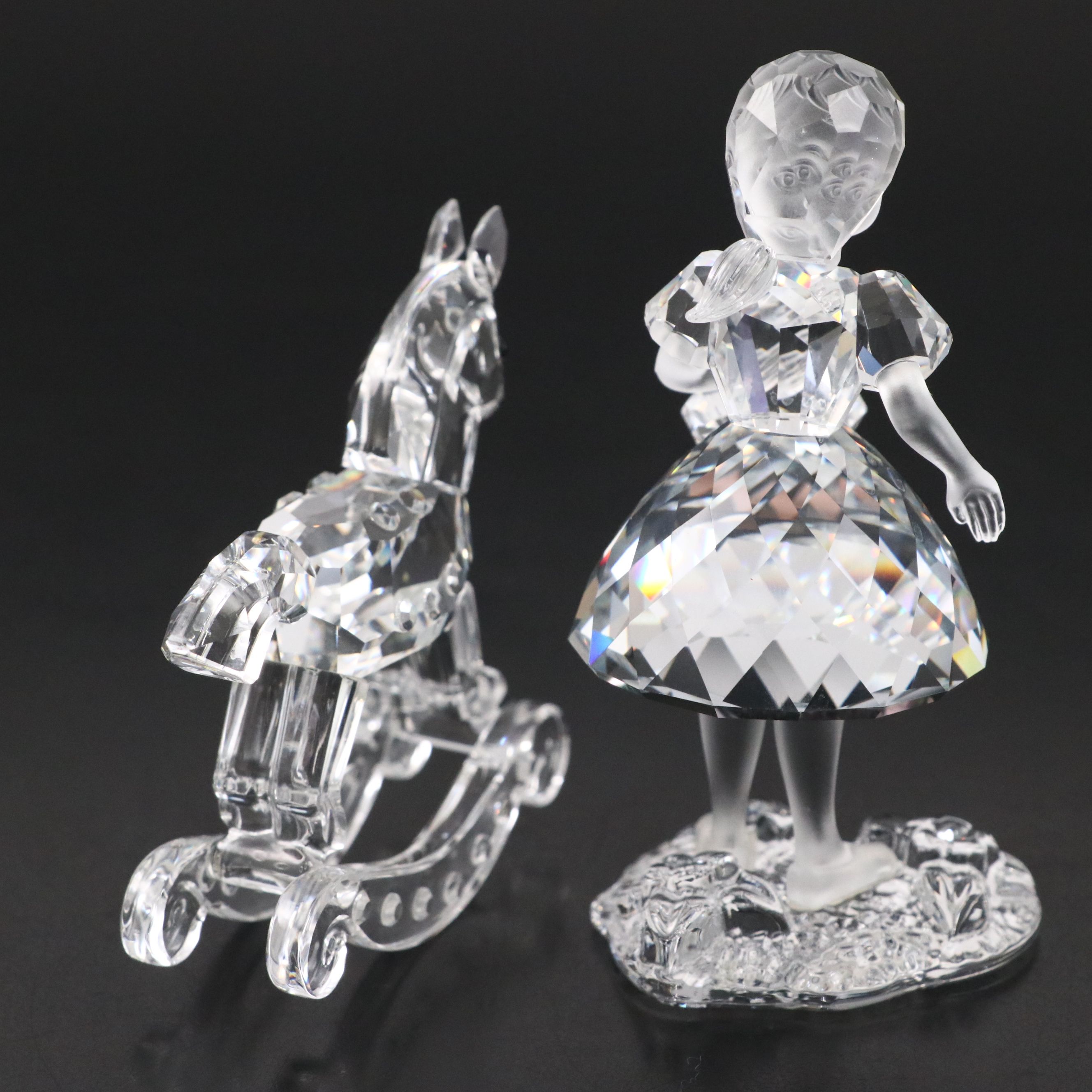 Swarovski "Red Riding Hood," "Rocking Horse," and Other Crystal Figurines