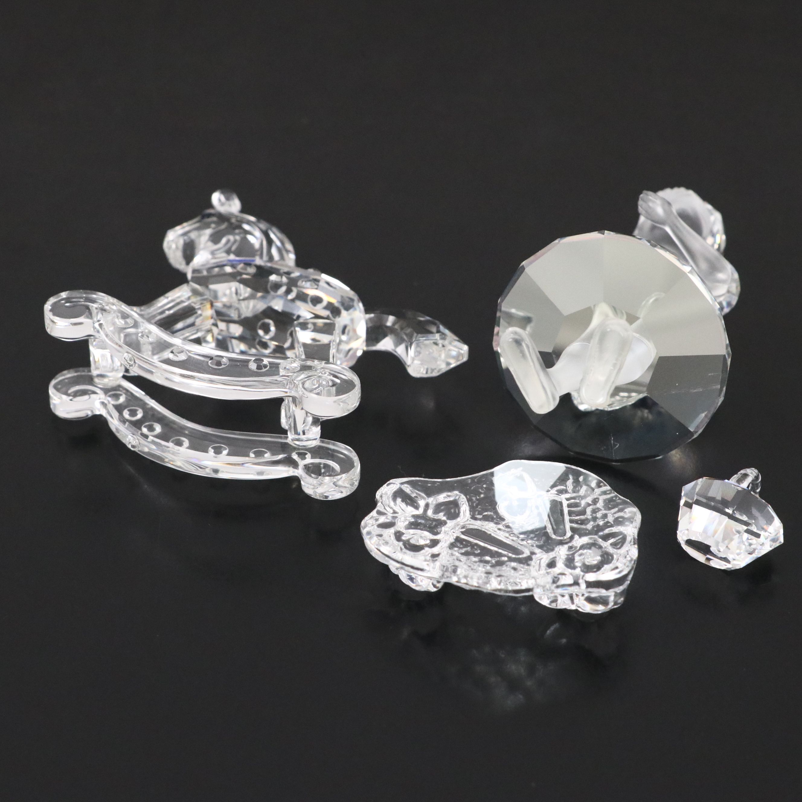Swarovski "Red Riding Hood," "Rocking Horse," and Other Crystal Figurines